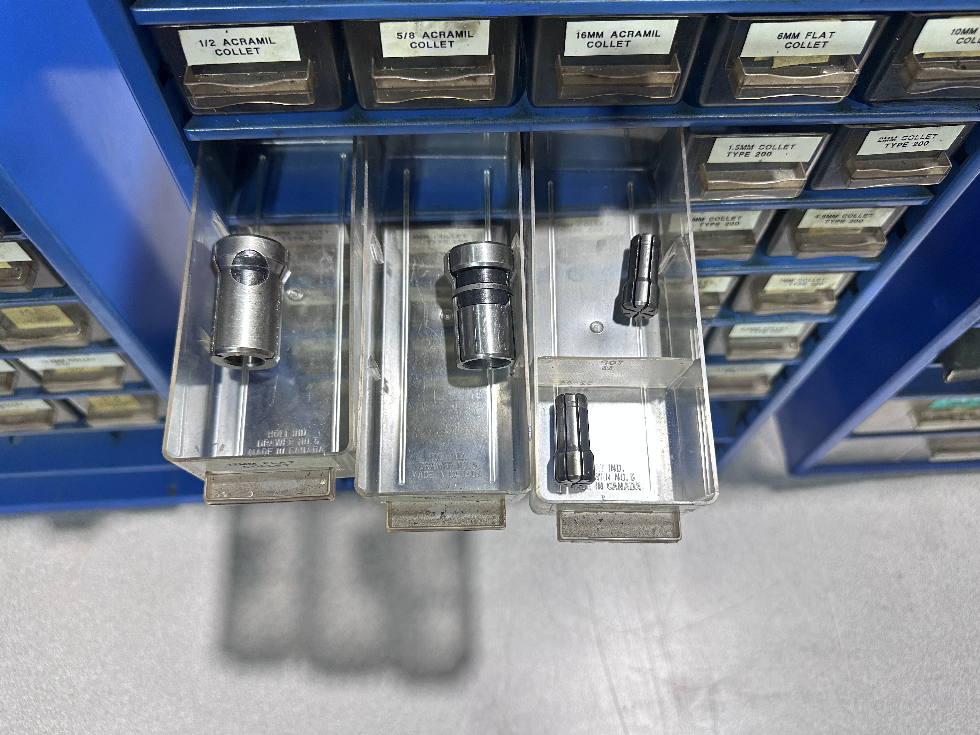 (3) x Storage Boxes with Various Collets