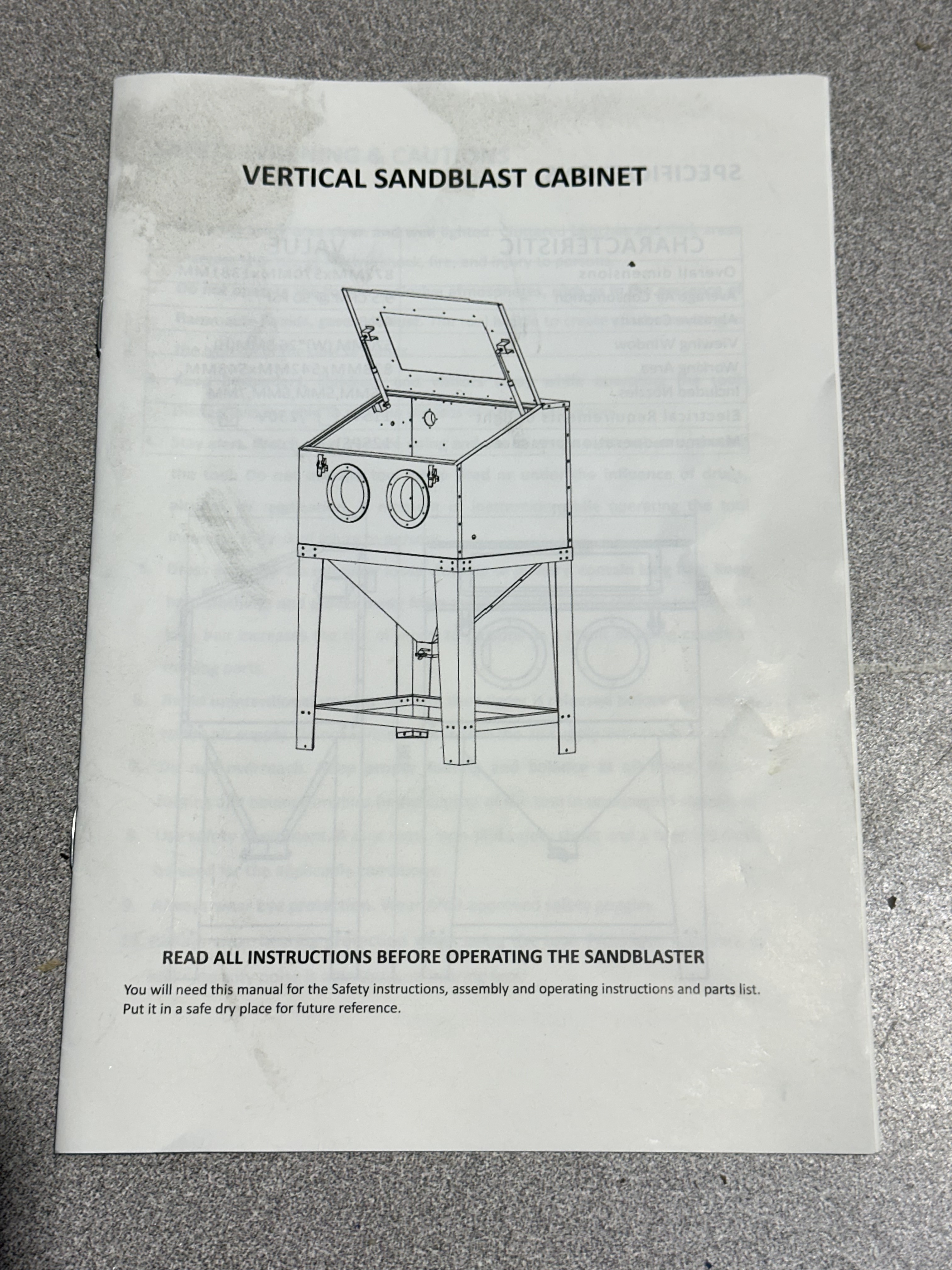 Mattis SBC220BF Sand Blaster Cabinet
