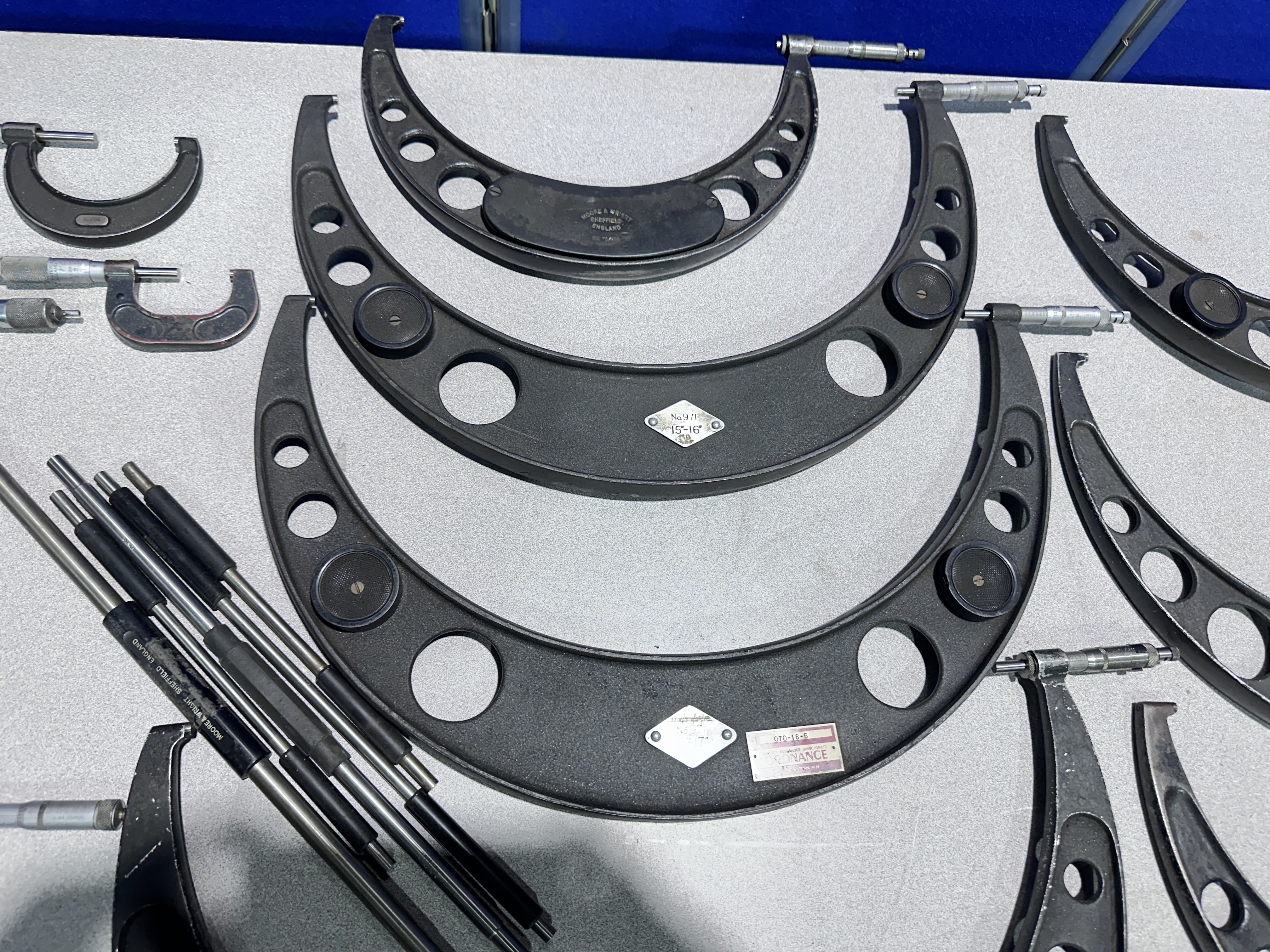 Qty of Micrometers, Verniers & Setting Bars (Various Sizes)