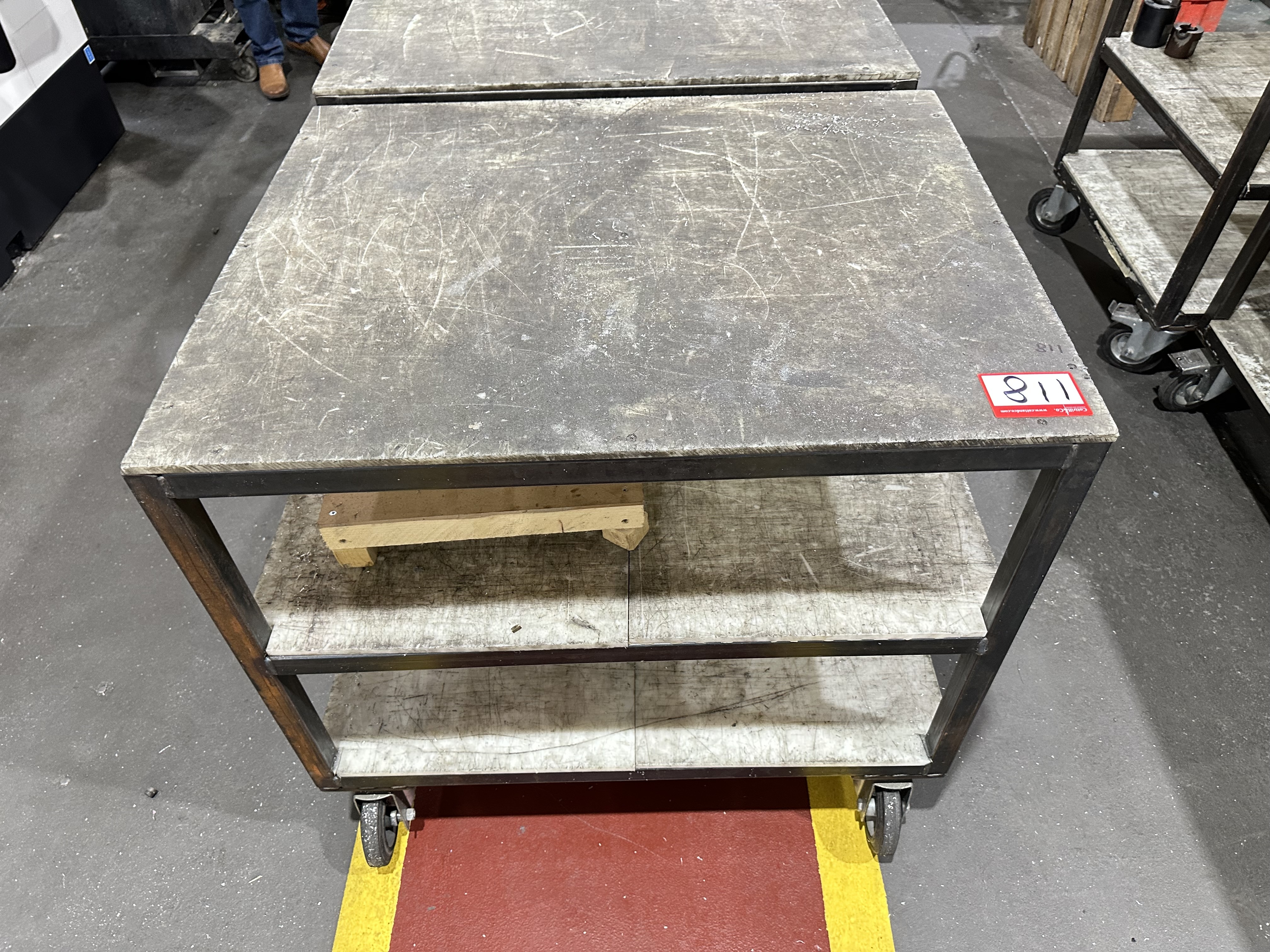 Nylon Topped 2 Shelf Mobile Trolleys (Qty 4), Size 1100 x 800 x 950mm