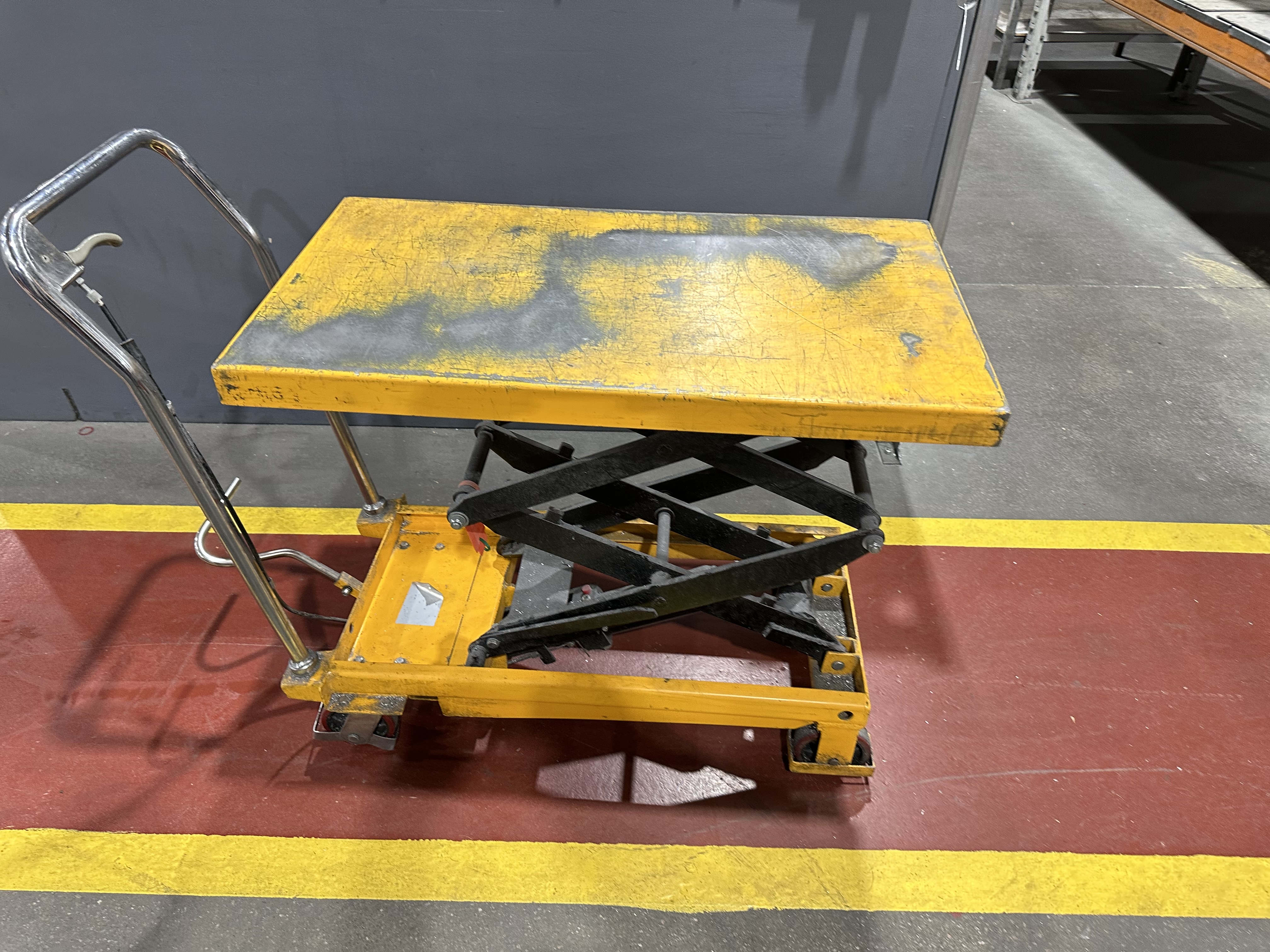 Warrior Scissor Lift Table Trolley, Bed Size 900 x 500mm, Lift Height 1300mm, SWL 350kg