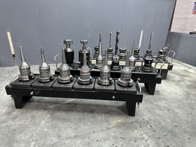 CAT40 Spindle Tool Holders with Various Cutter Holder Ends (3 x Tool Racks)
