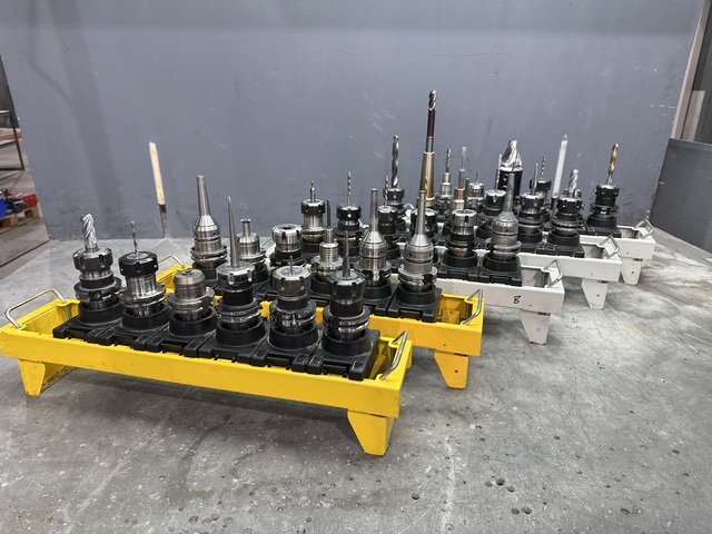 CAT40 Spindle Tool Holders with Various Cutter Holder Ends (5 x Tool Racks)