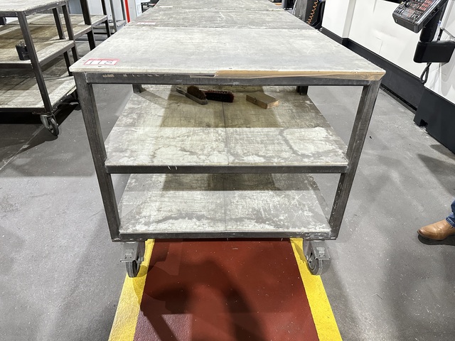Nylon Topped 2 Shelf Mobile Trolleys (Qty 4), Size 1100 x 800 x 950mm