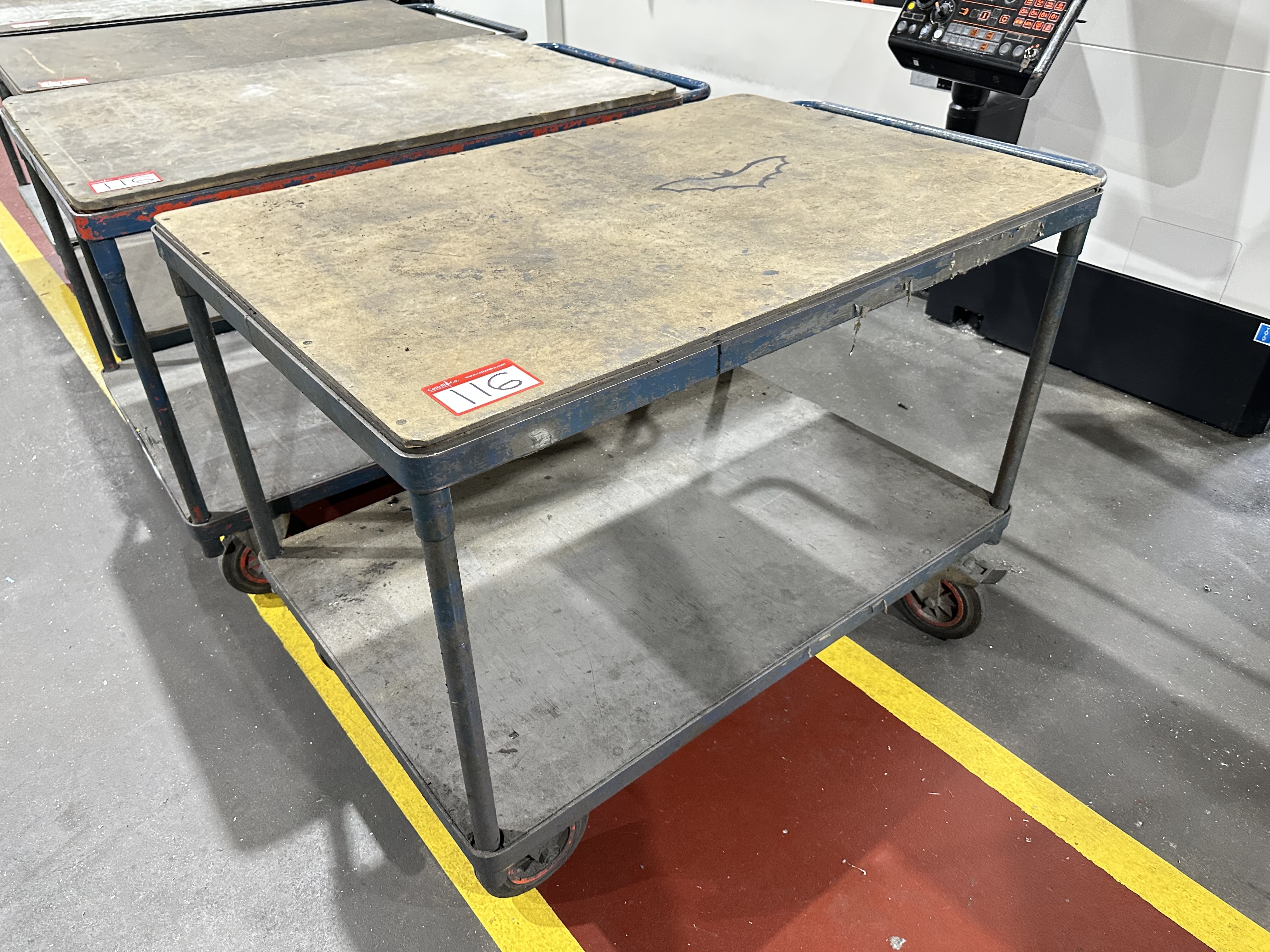 Mobile Workstation Trolleys (Qty 4), 1200 x 800 x 920mm