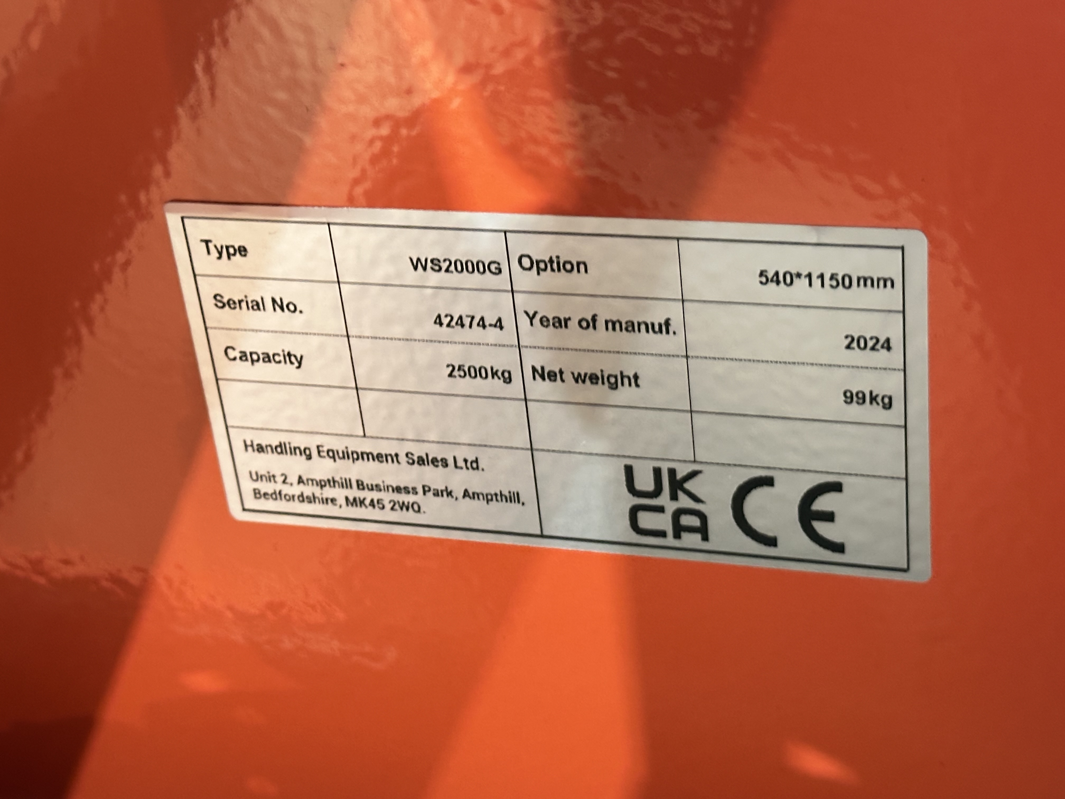 Vulcan W5 2000G Pallet Truck with Weighscale, Cap 2000kg. (2024)