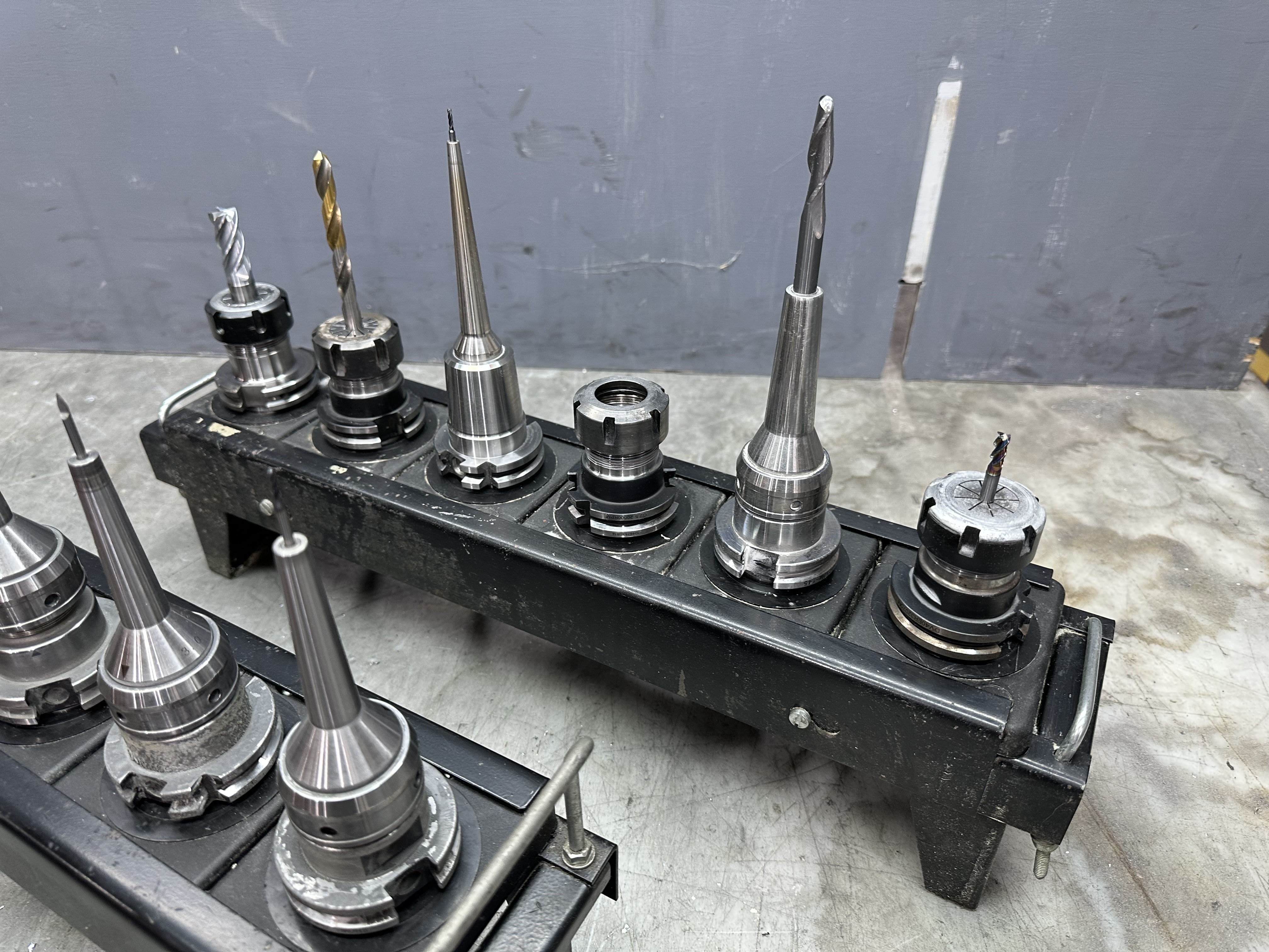 CAT40 Spindle Tool Holders with Various Cutter Holder Ends (3 x Tool Racks)