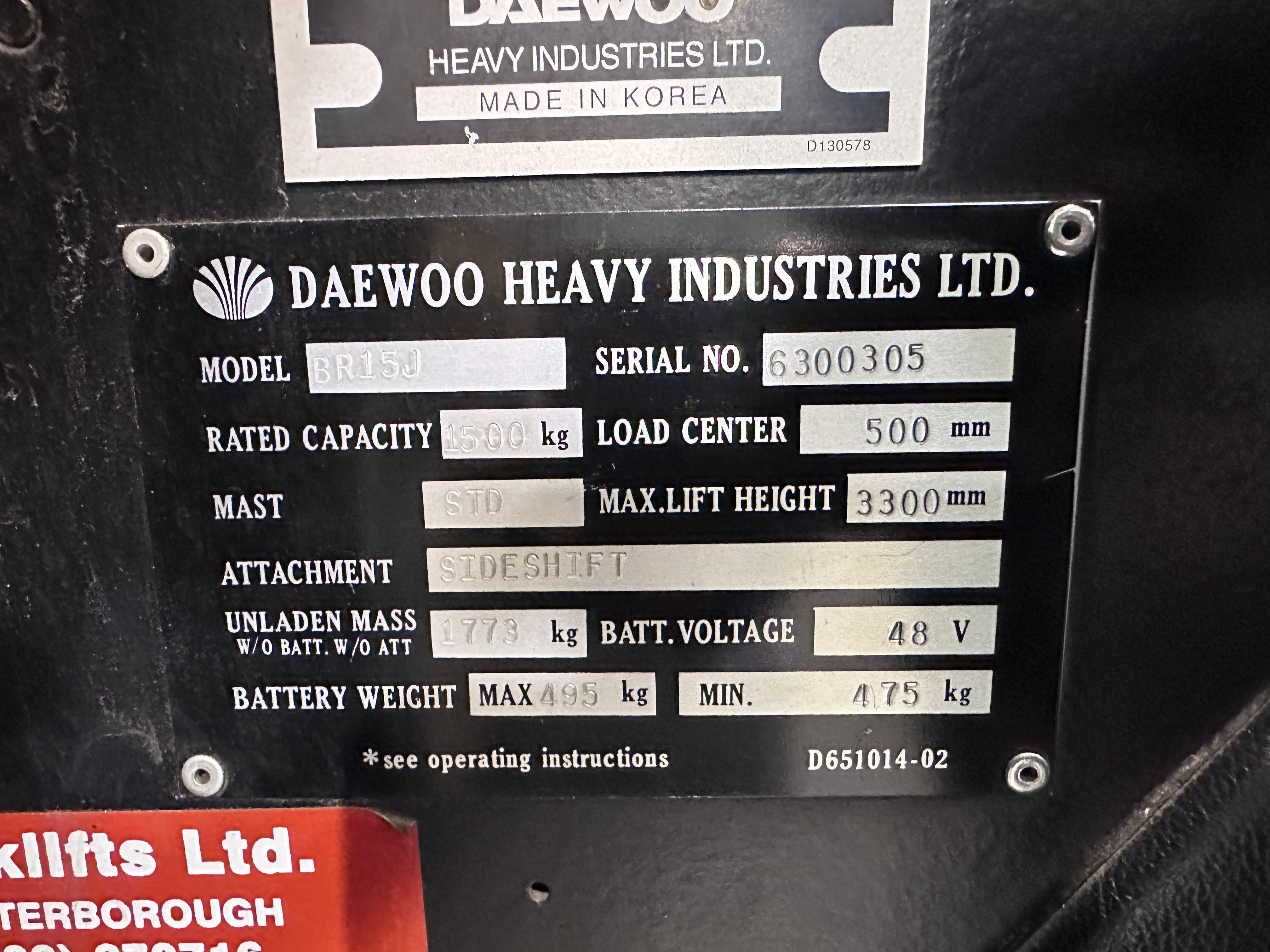 Daewoo BR15J Reach Truck