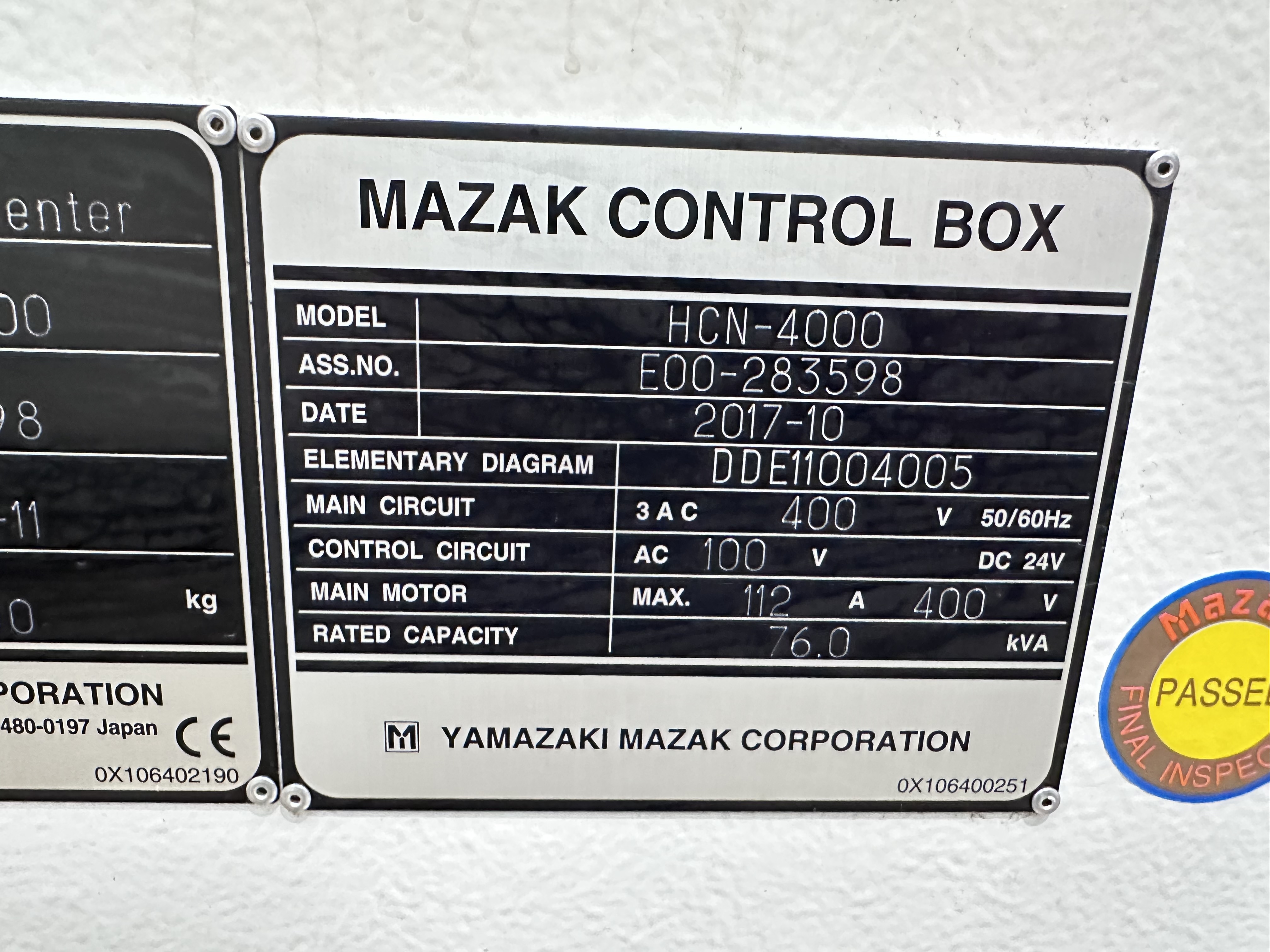 Mazak HCN - 4000 Machining Centre with Mazatrol Smooth G Control (11/2017)