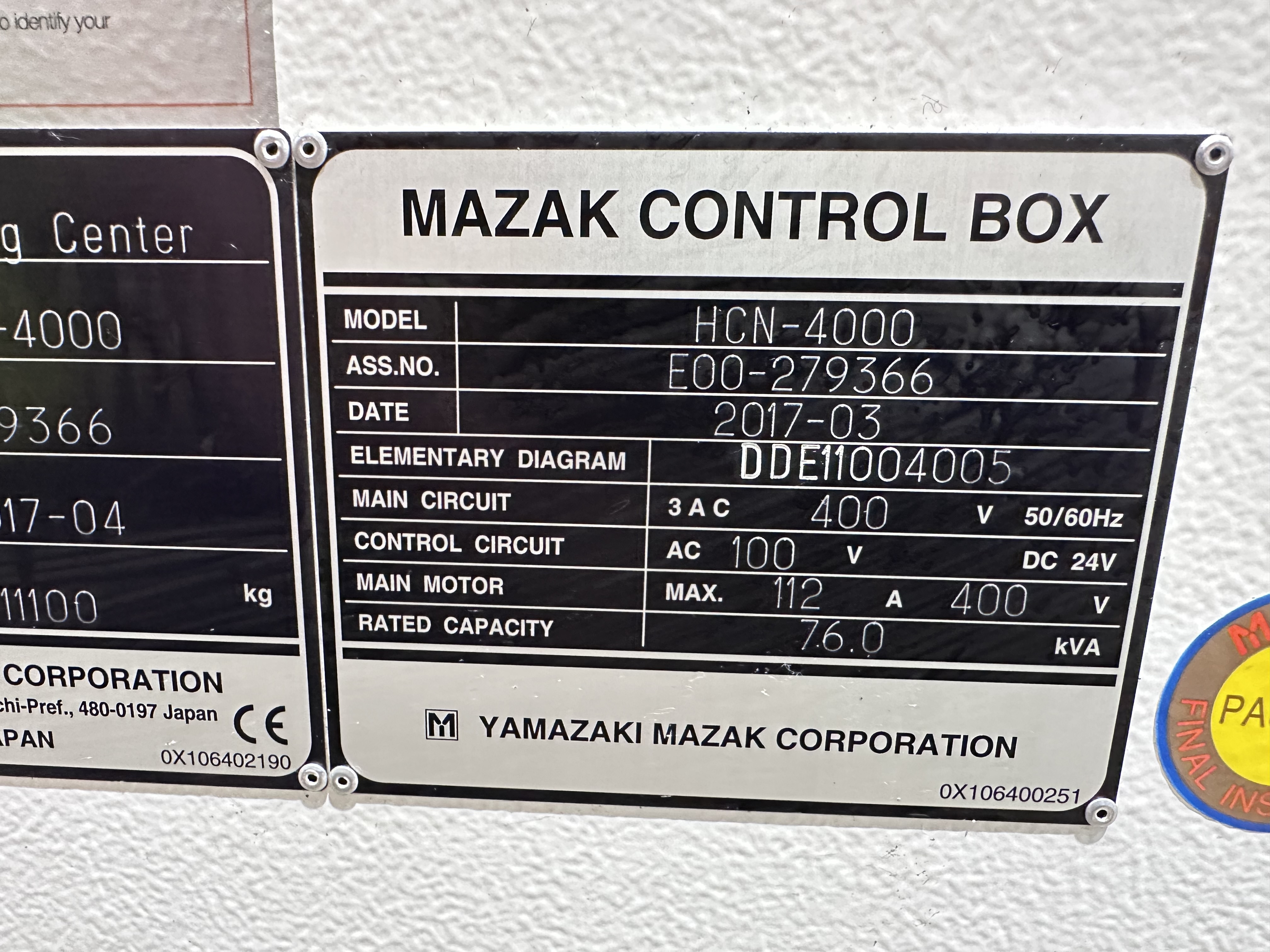 Mazak HCN - 4000 Machining Centre with Mazatrol Smooth G Control (04/2017)