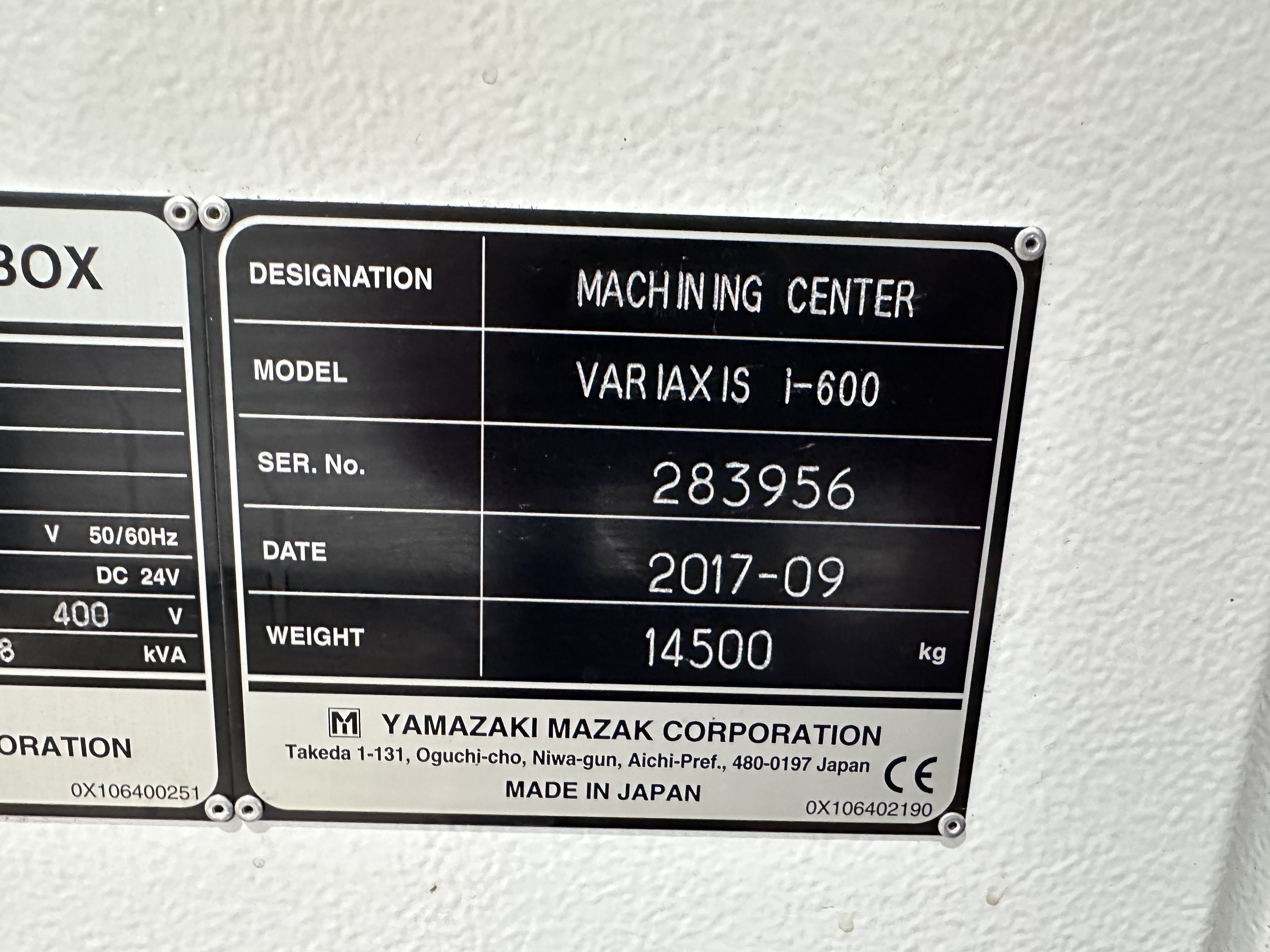 Mazak Variaxis I 600 Machining Centre with Mazatrol Smooth X Control (09/2017)