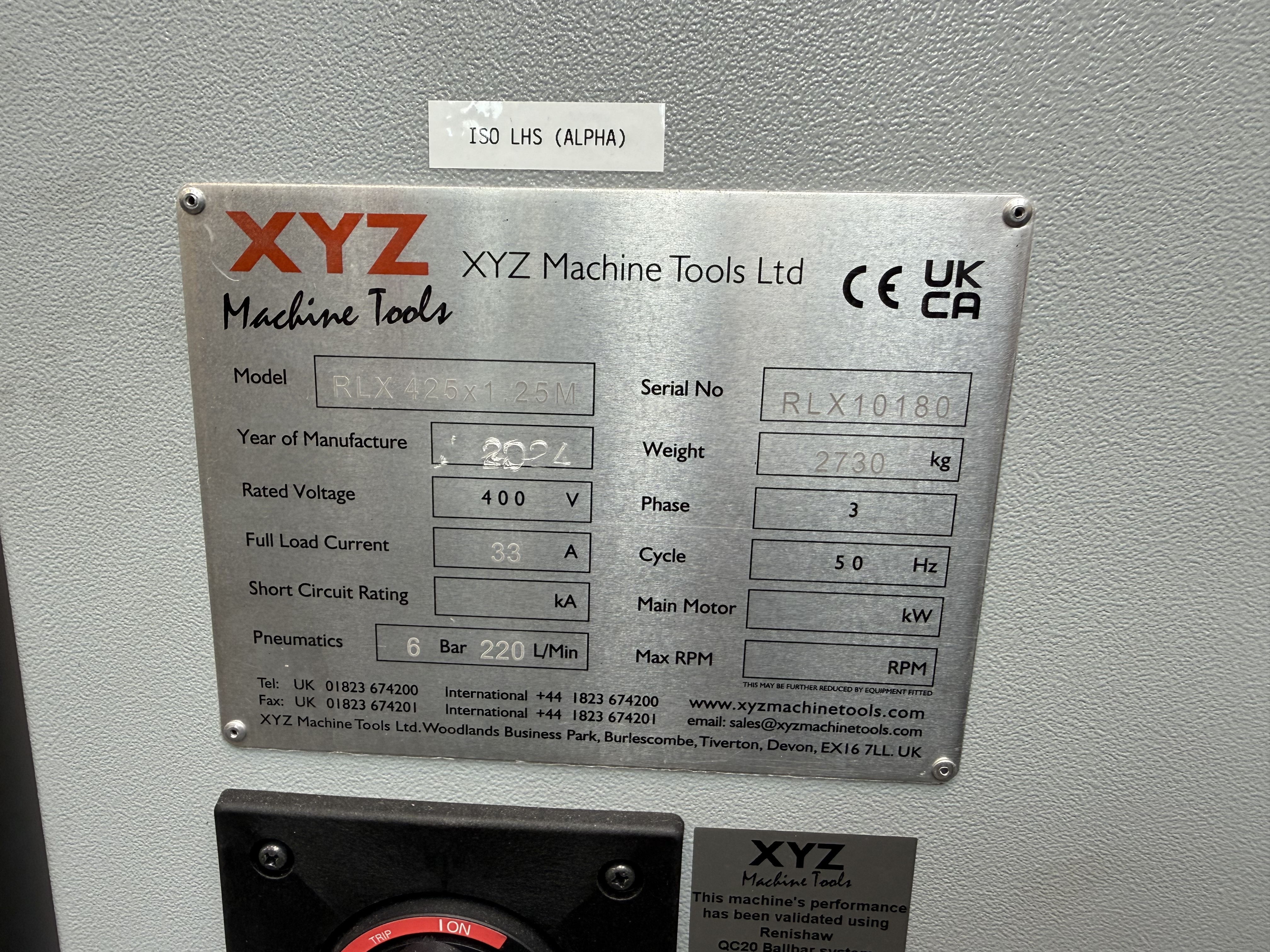 XYZ Proturn RLX425  x 1250mm Gap Bed Lathe with Prototrak RLX Control (2024)