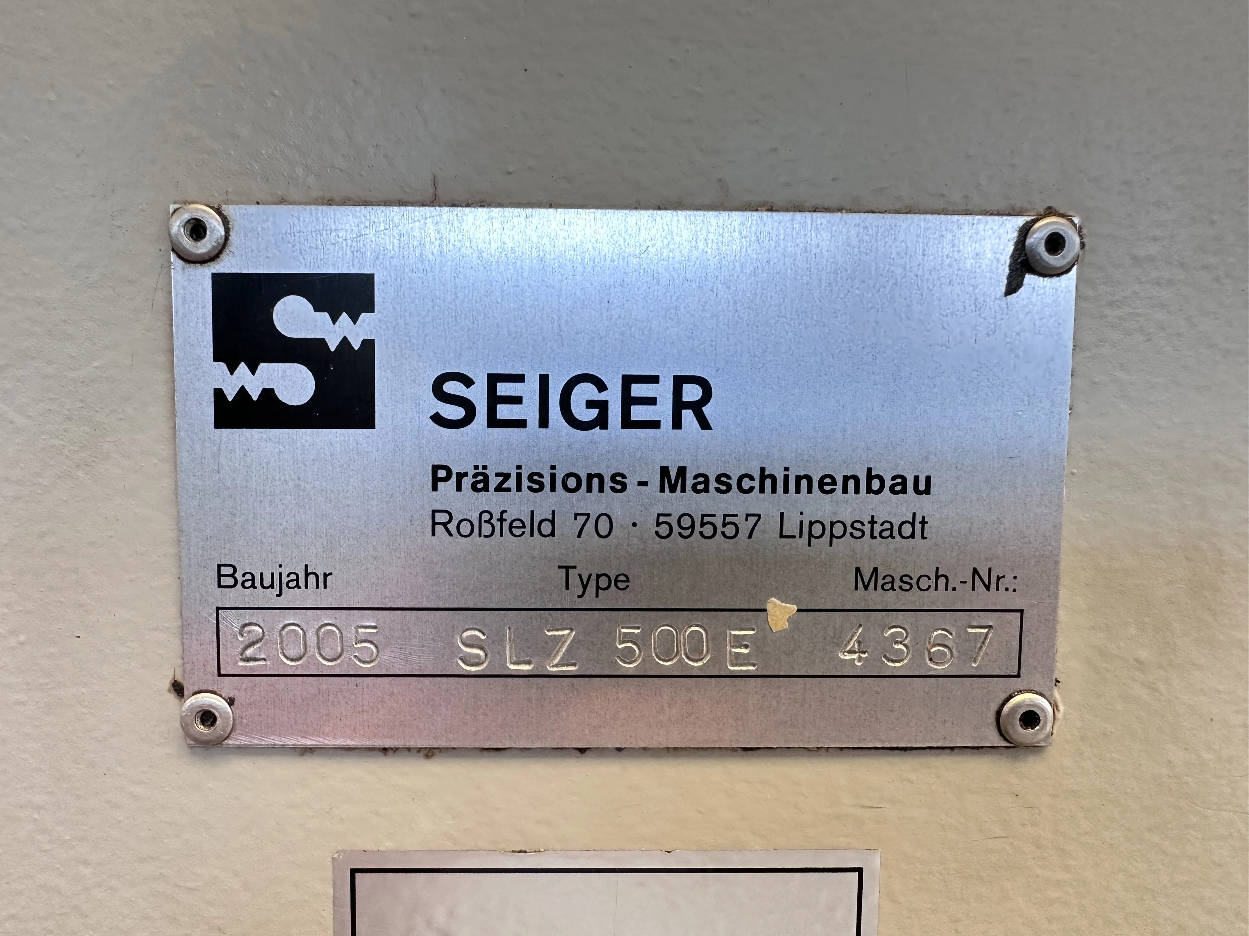 Seiger SLZ 500E NC Lathe with Siemens Sinumerik Control (2005)