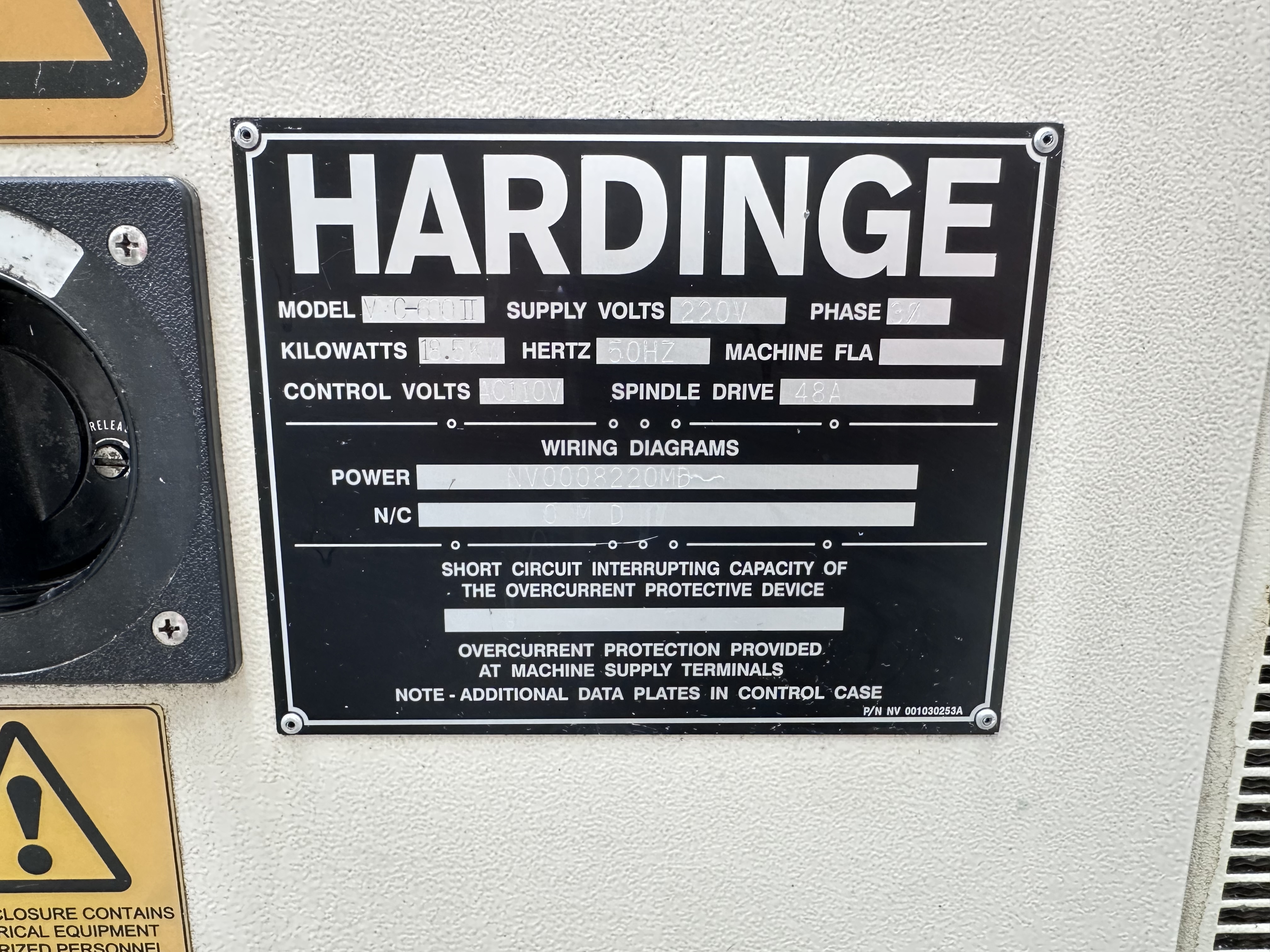 Hardinge VMC 600 II CNC Vertical Machining Centre (2000)