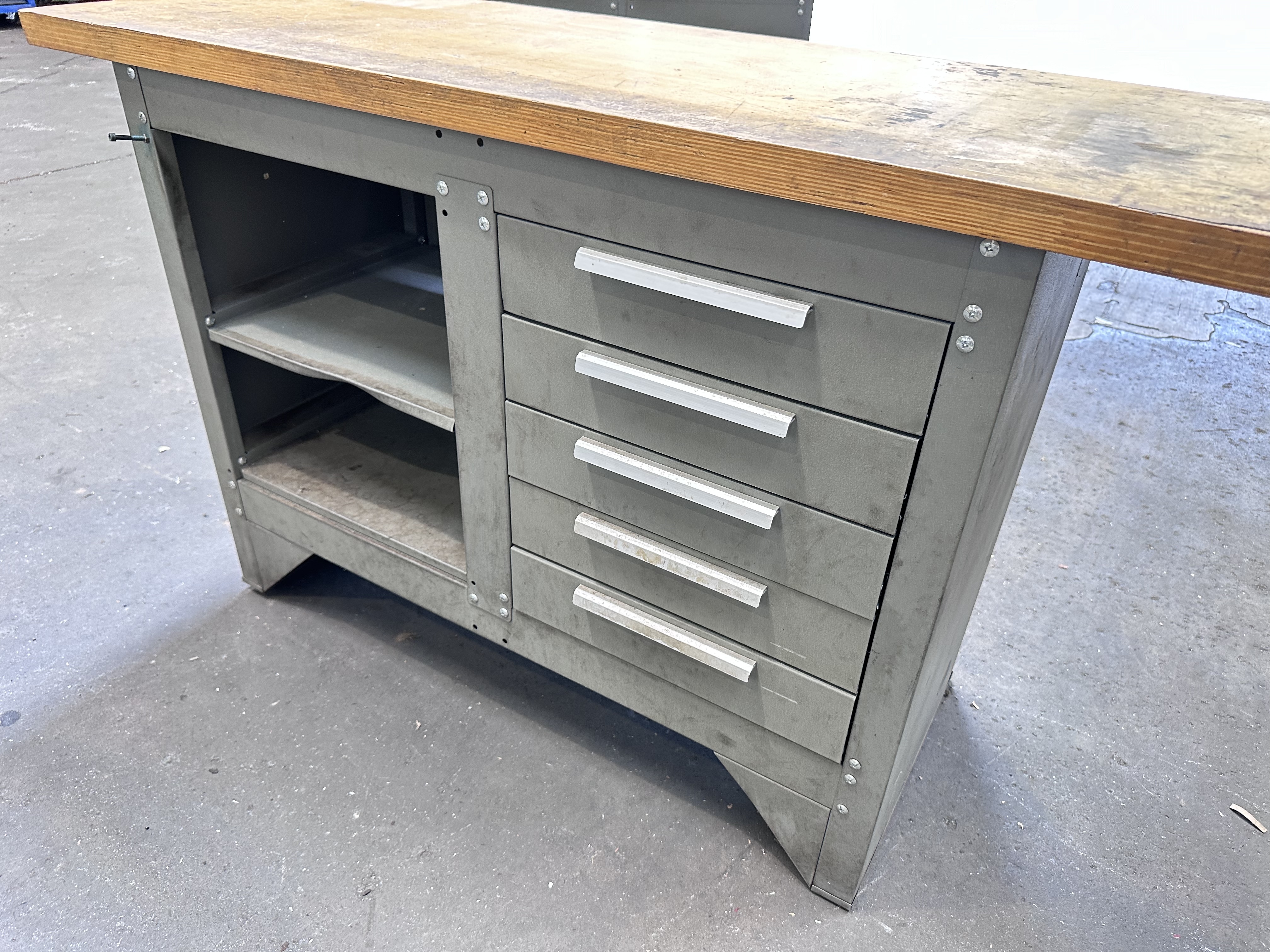 Wooden Top Work Bench 5 Drawer Cabinet 1370 x 510 x 870 