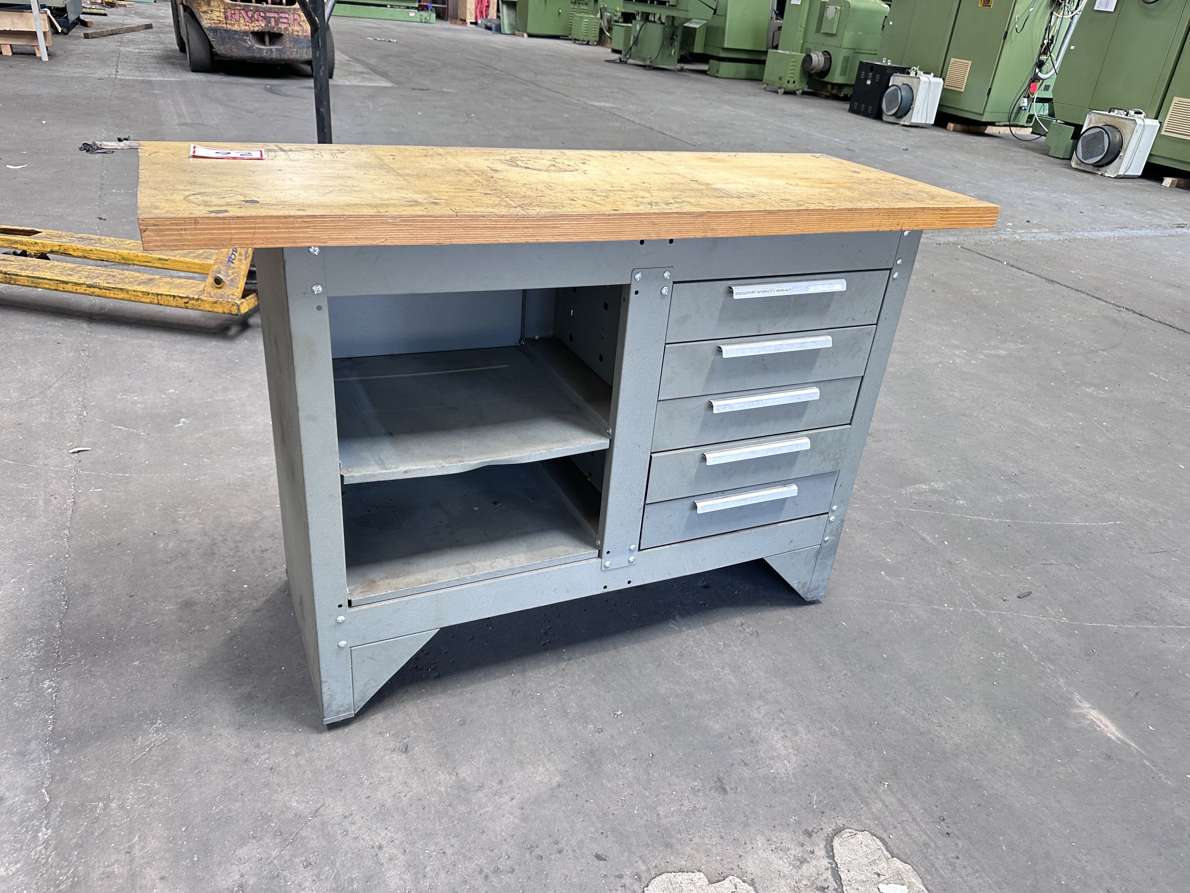 Wooden Top Work Bench 5 Drawer Cabinet 1370 x 510 x 870 