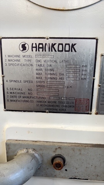 Hankook VTC-160E CNC Ram Type Vertical Turning and Milling Centre