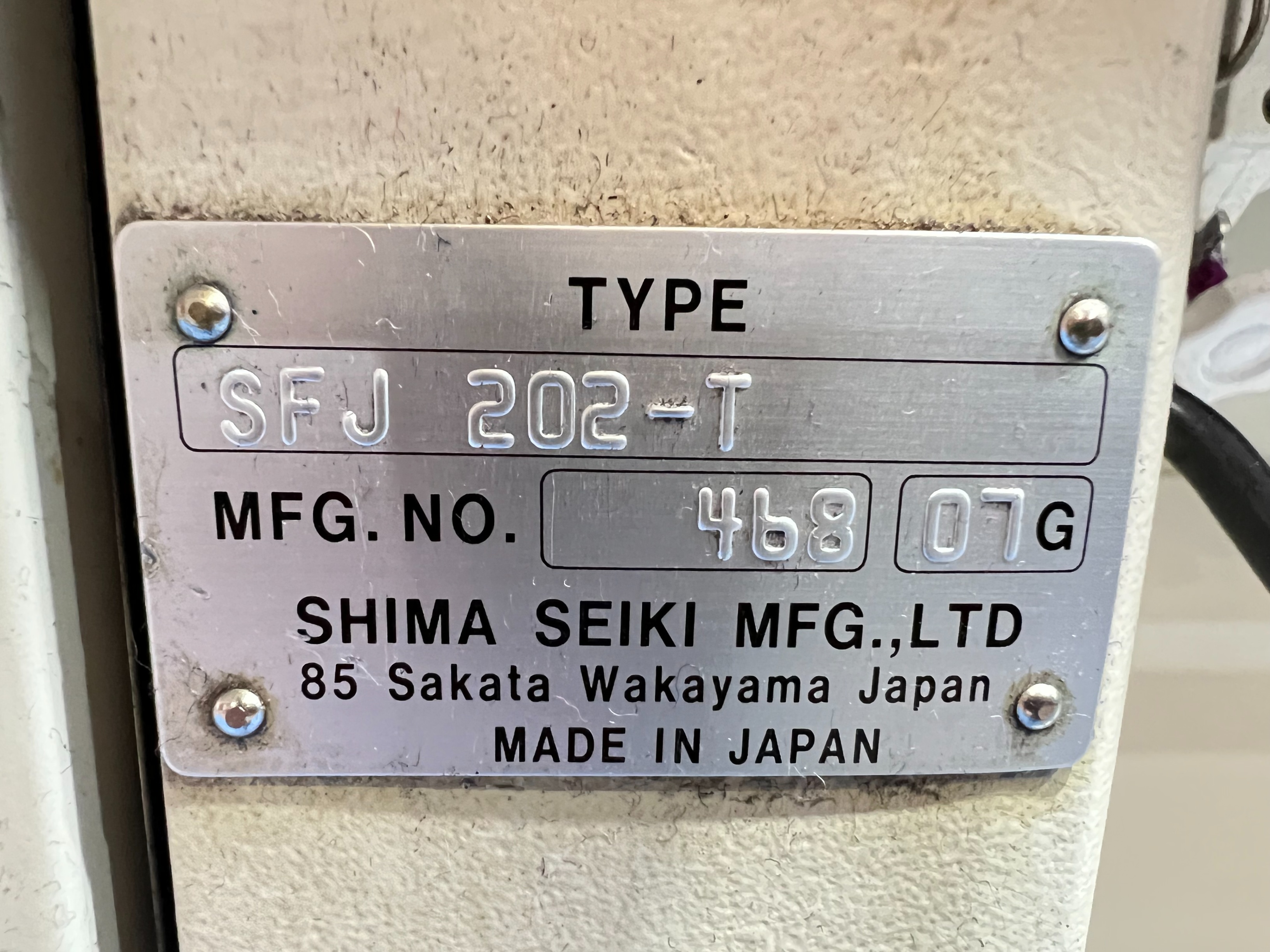 Shima Seiki SFJ 202-T Flat Bed Knitting Machine
