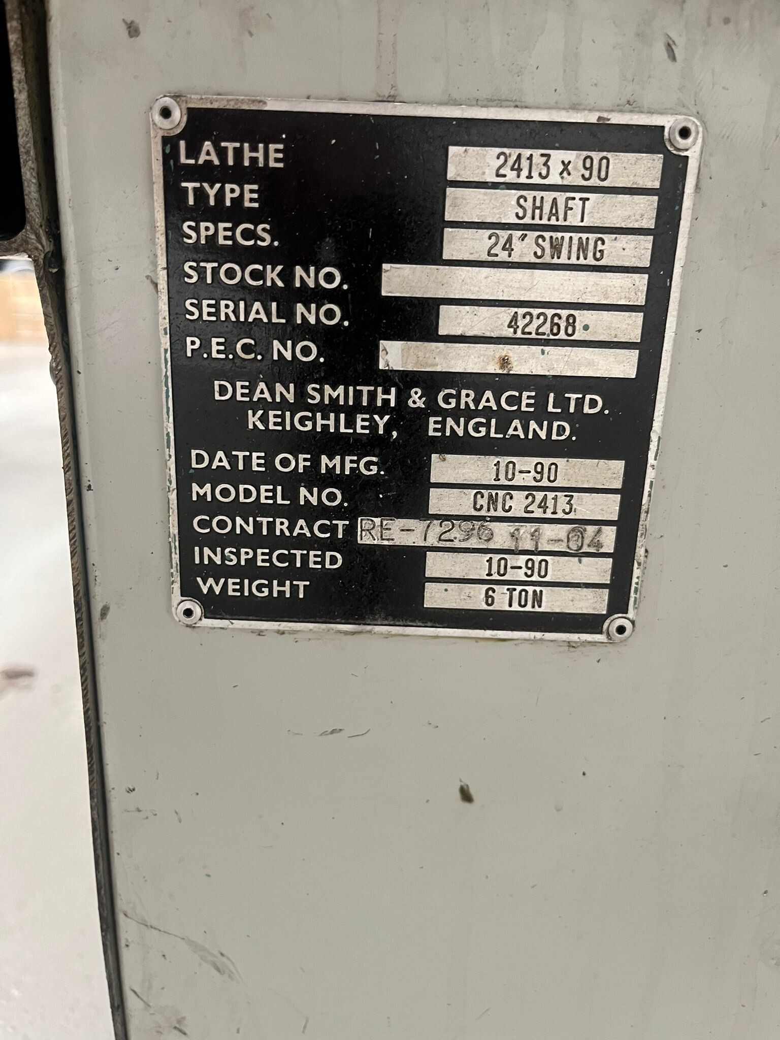 Dean Smith & Grace 2413 x 90 CNC Philips 3580 Lathe. (1990)