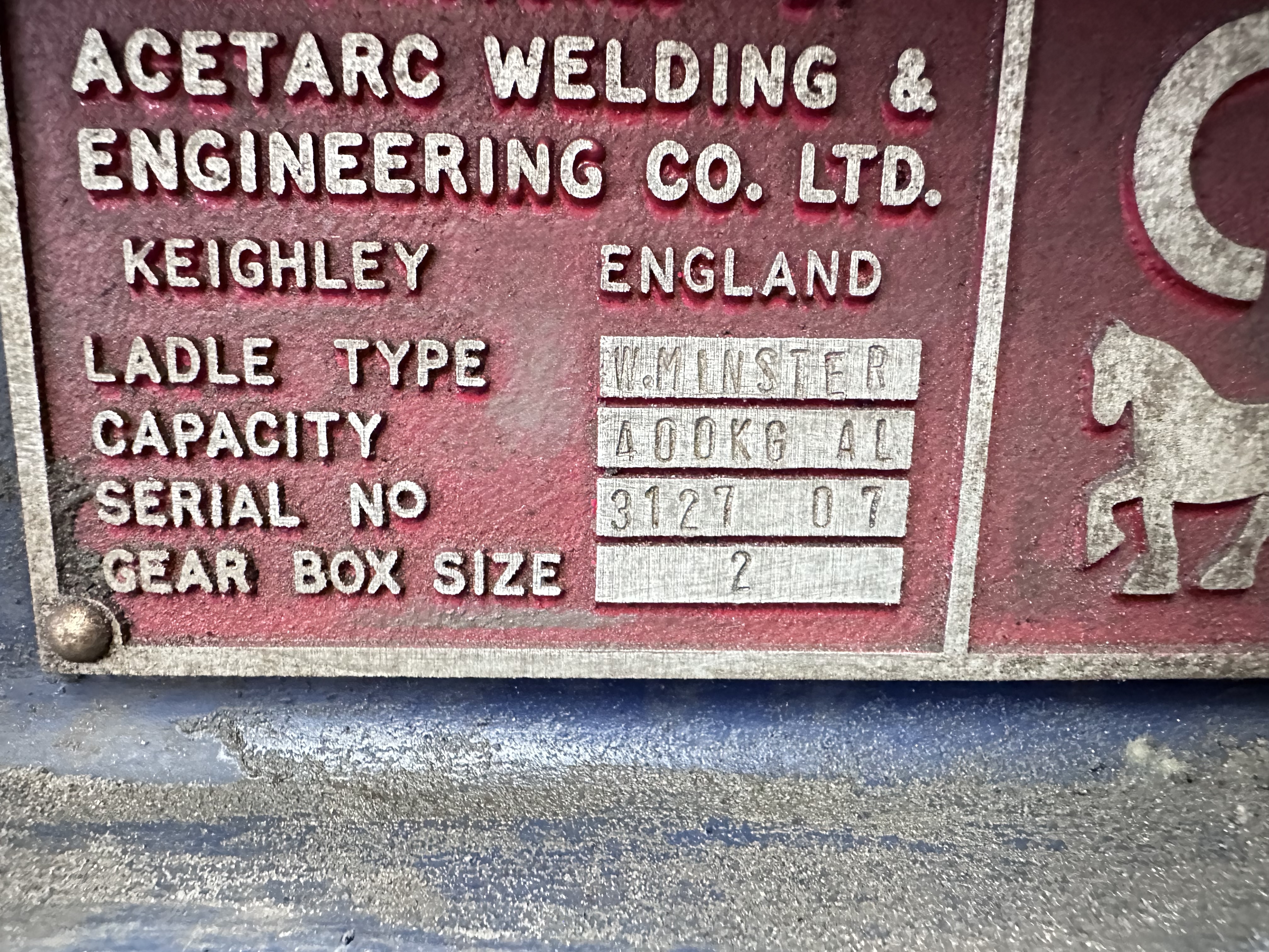 Acetarc Weld & Engineering Company Pouring Ladle (Unused)