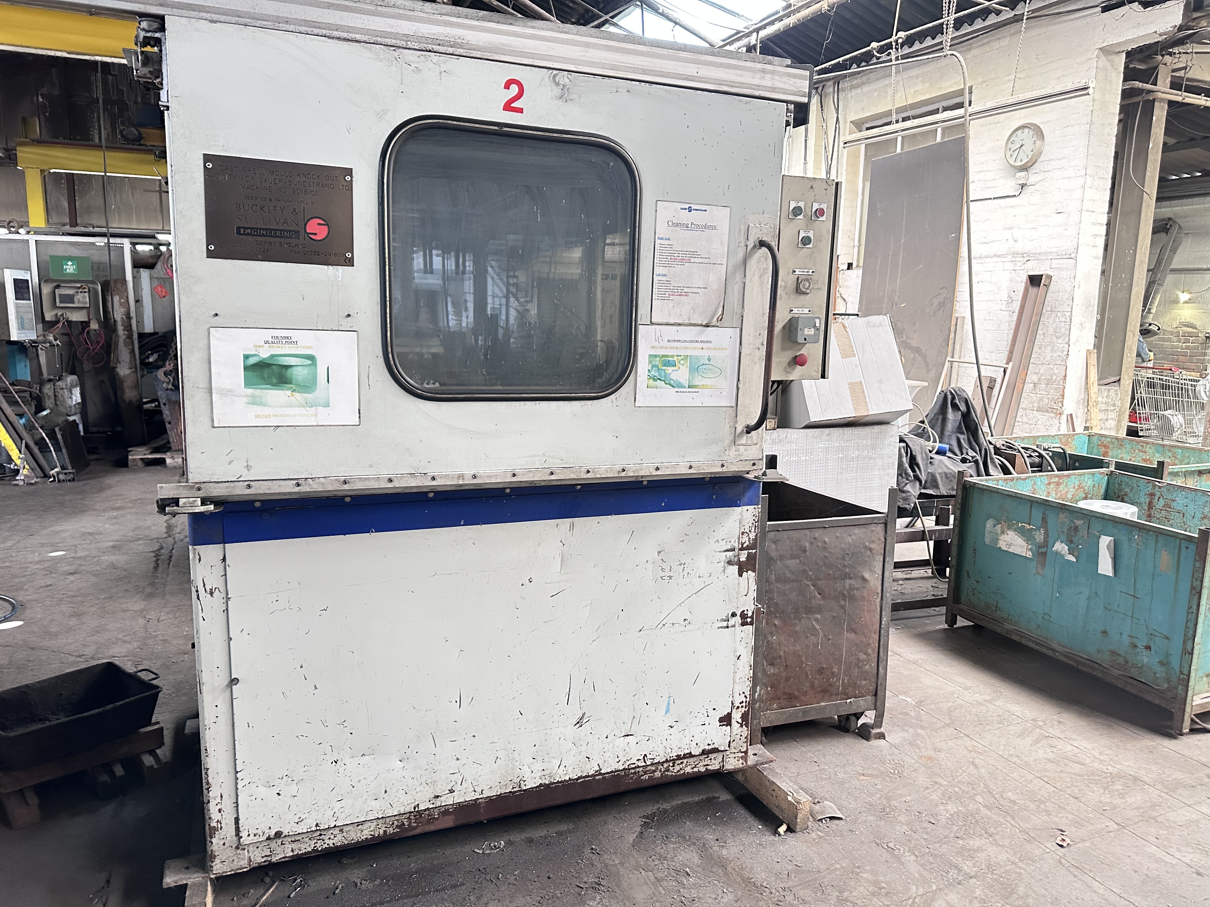 Buckley & Sullivan Cast Shell Mould Knock out Machine