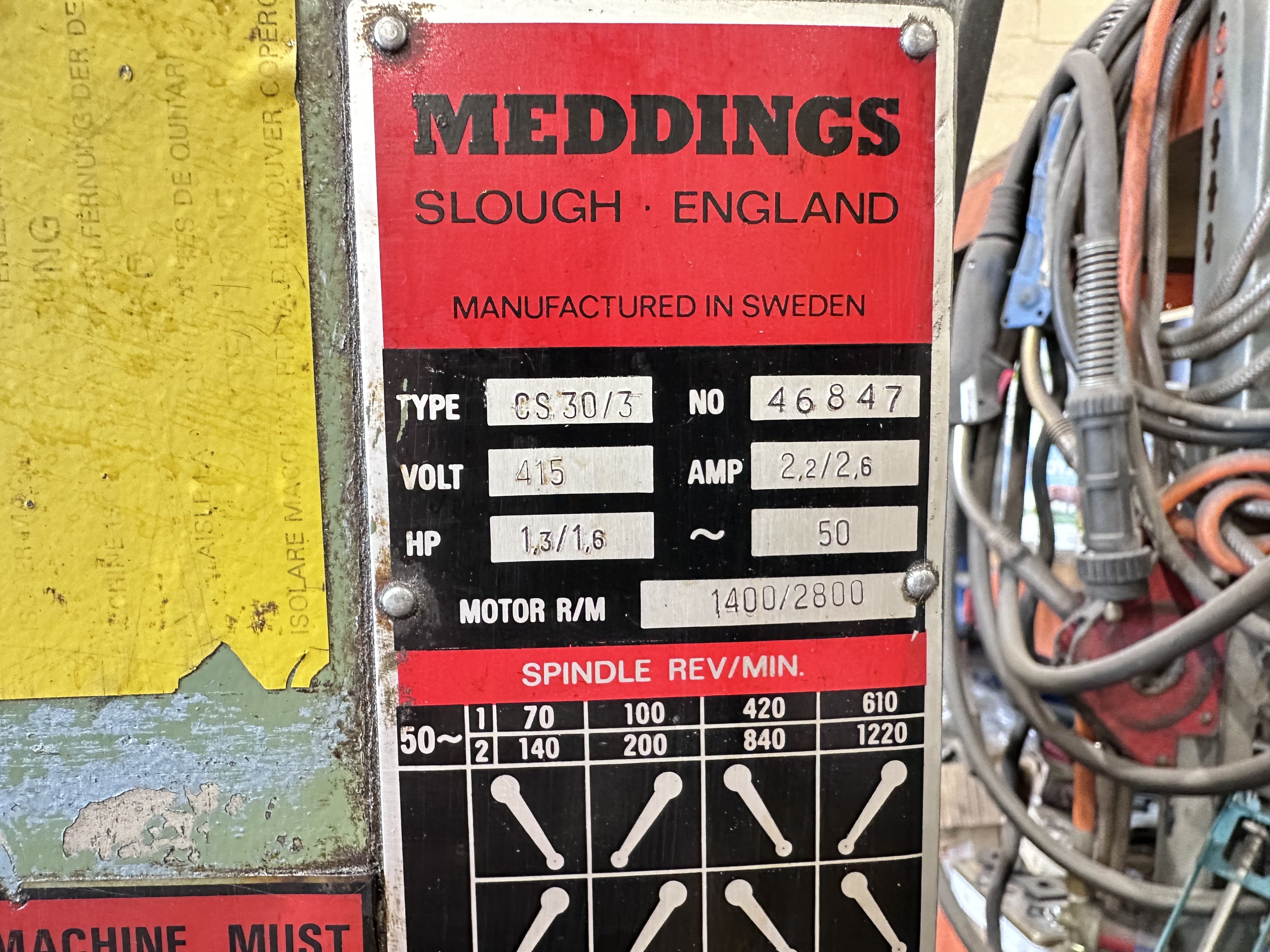 Meddings CS 30/3 Pillar Drill