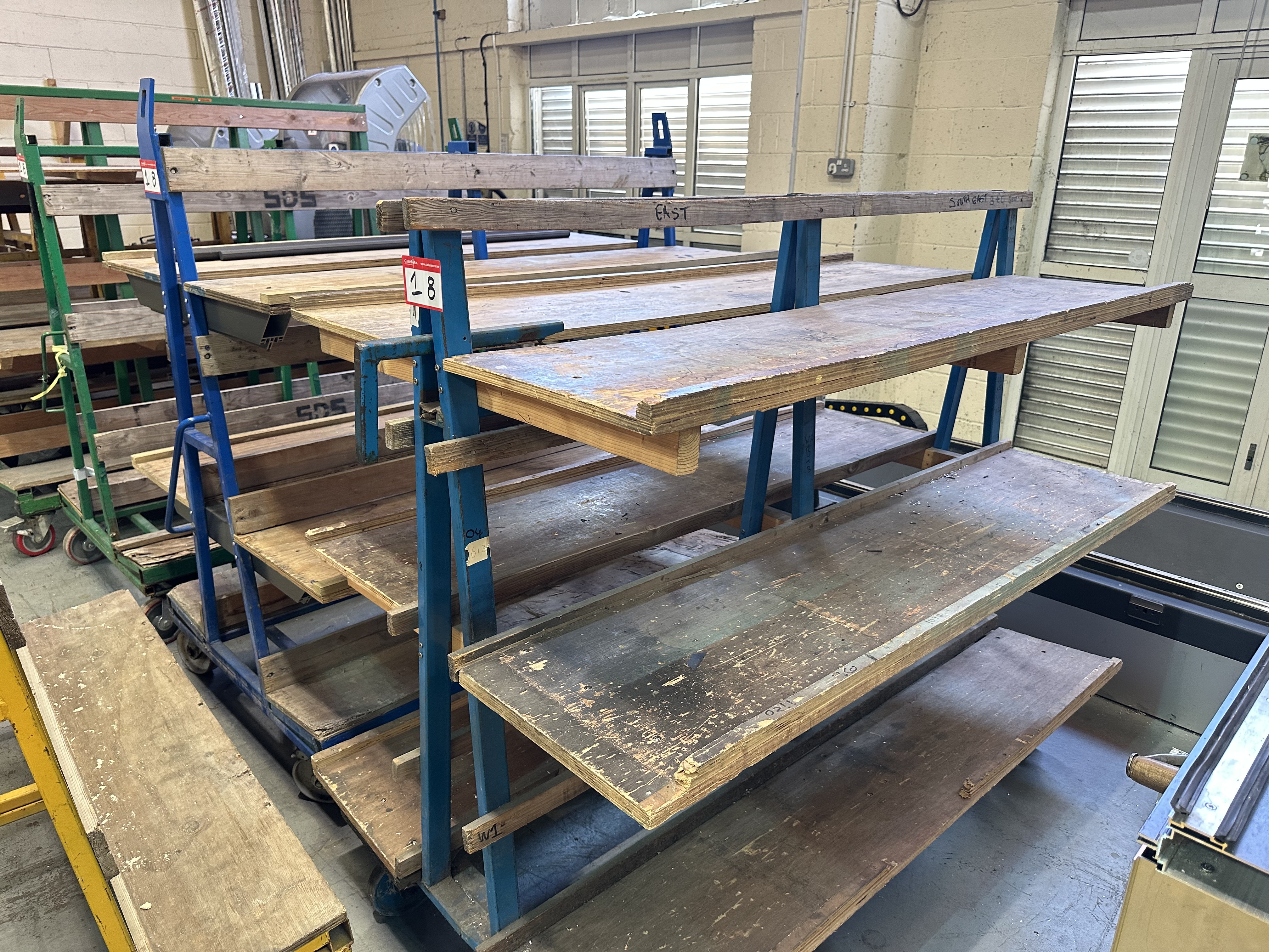 A Frame Glass/Shelving Trolleys, Qty 7