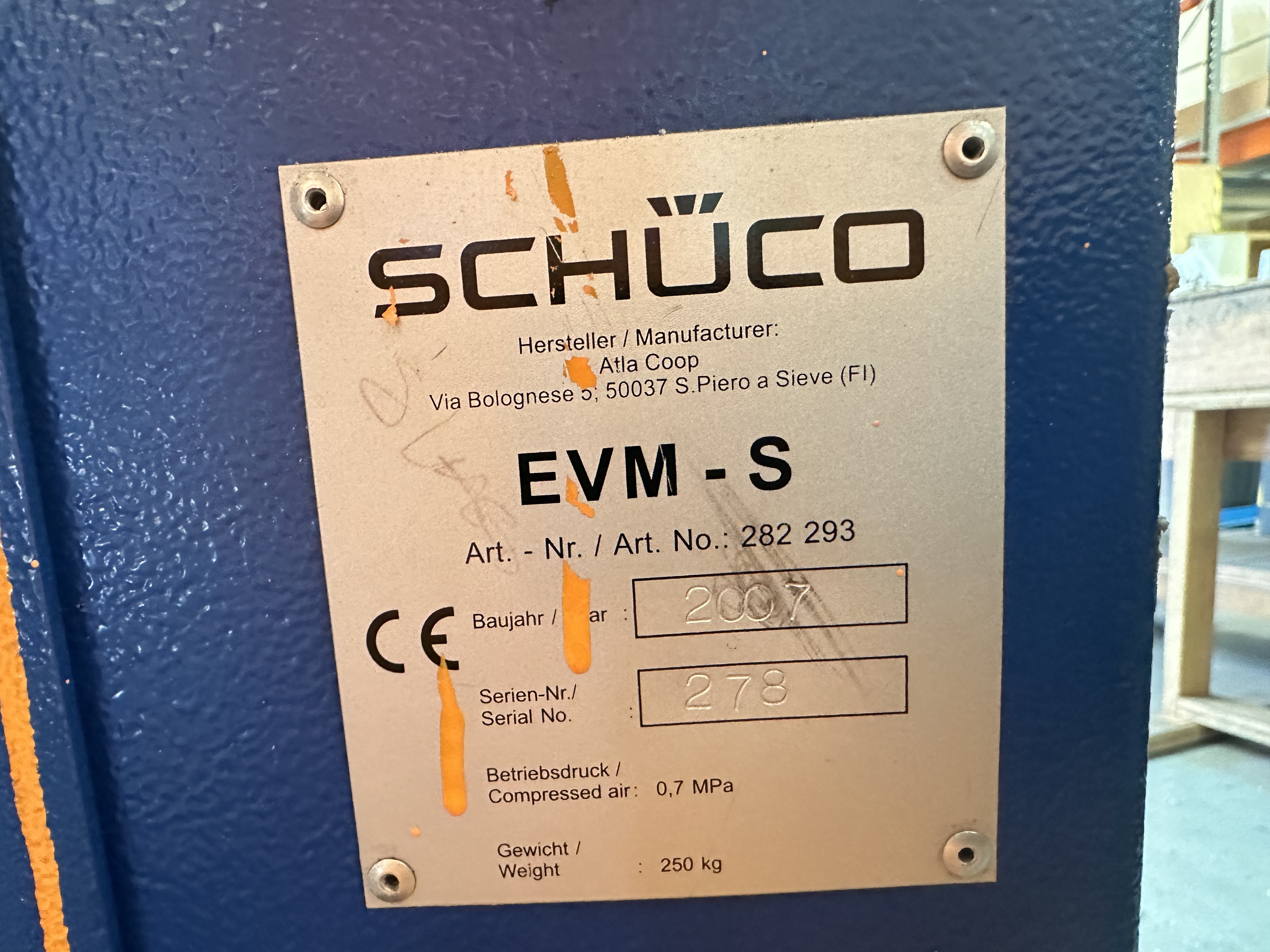 Schuco Evm-S Profile Mitre Punch Machine. S/No. 278 (2007)