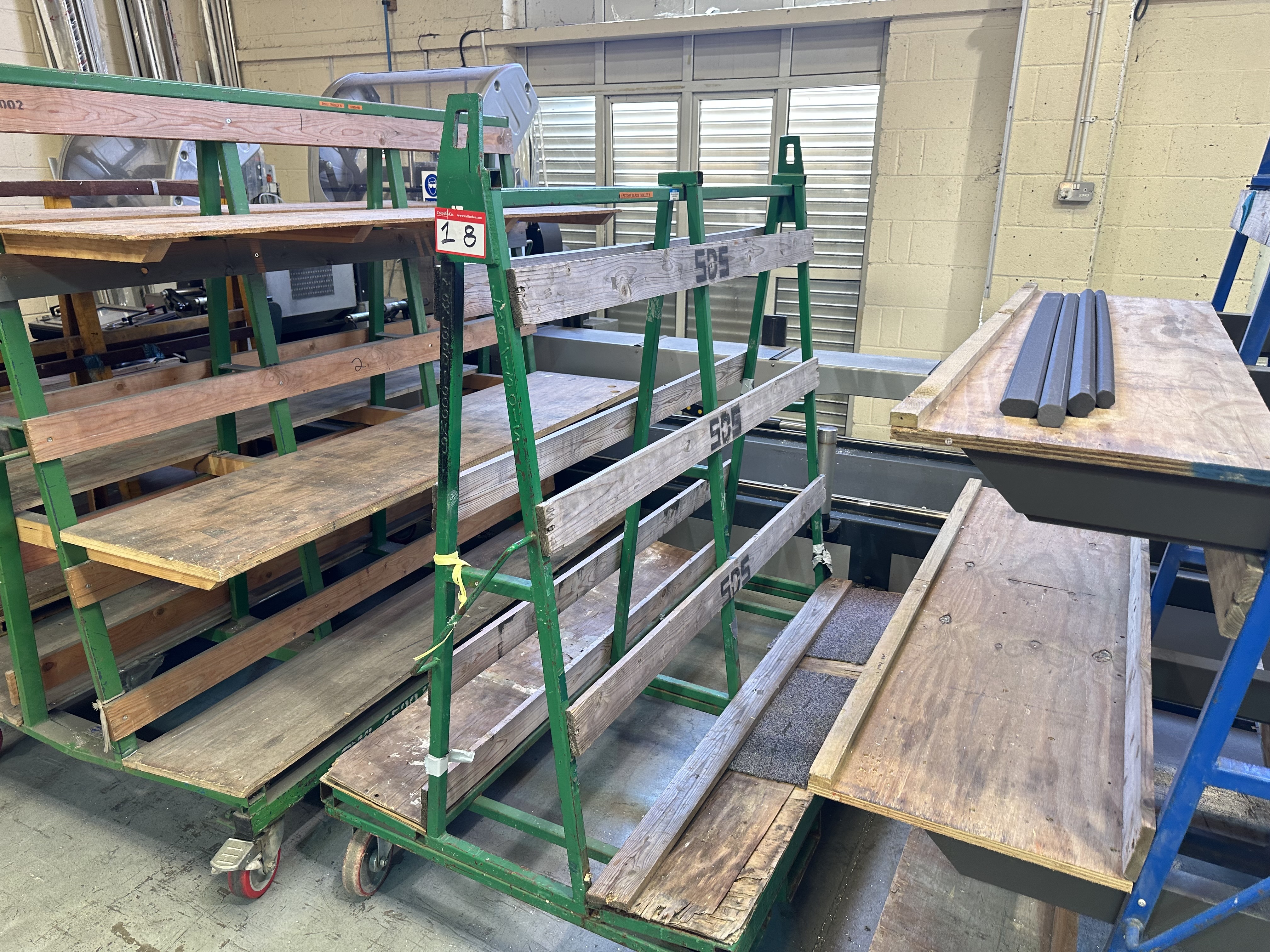 A Frame Glass/Shelving Trolleys, Qty 7