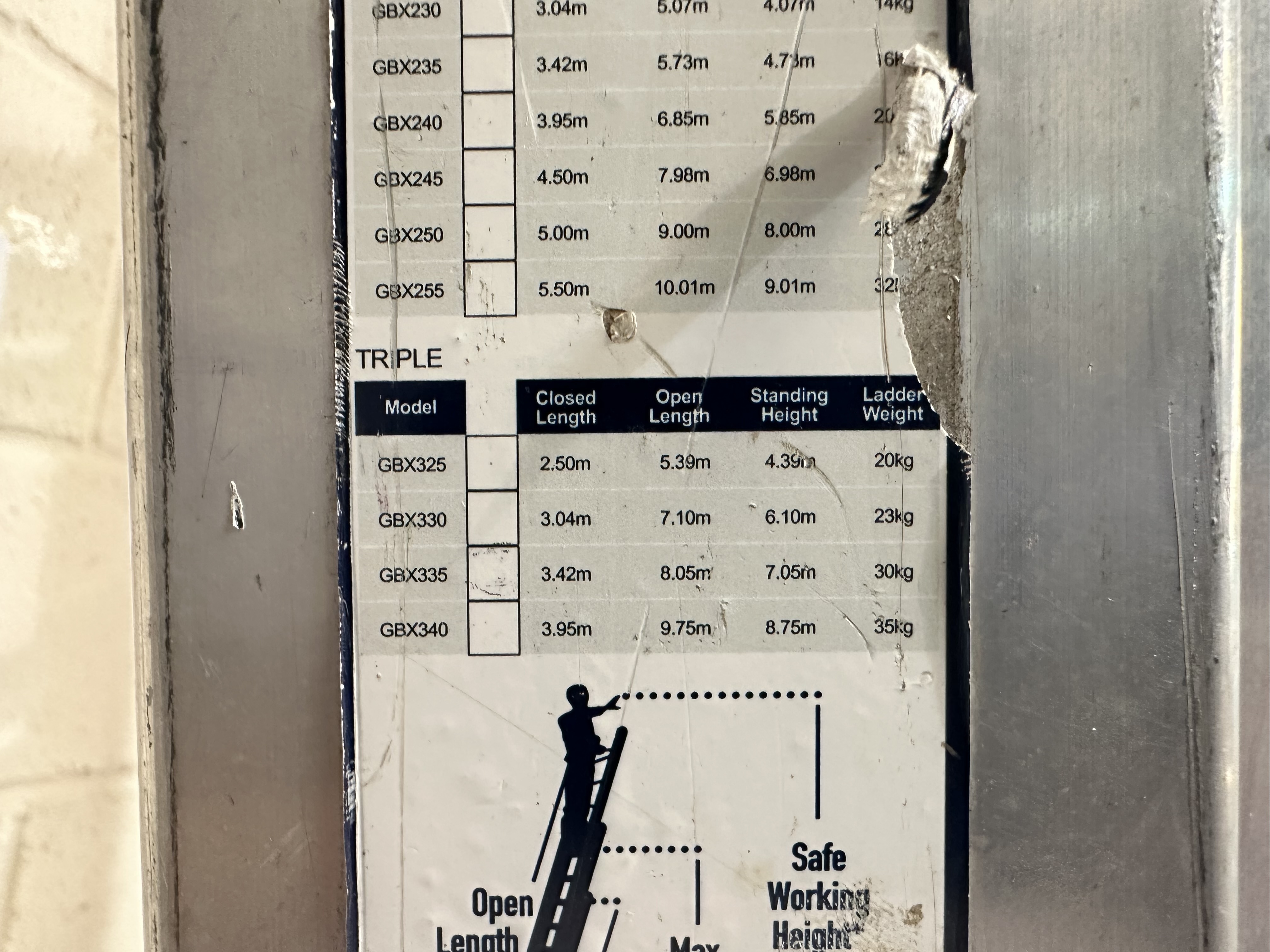 Lewis Triple GBX 335 Extension Ladders