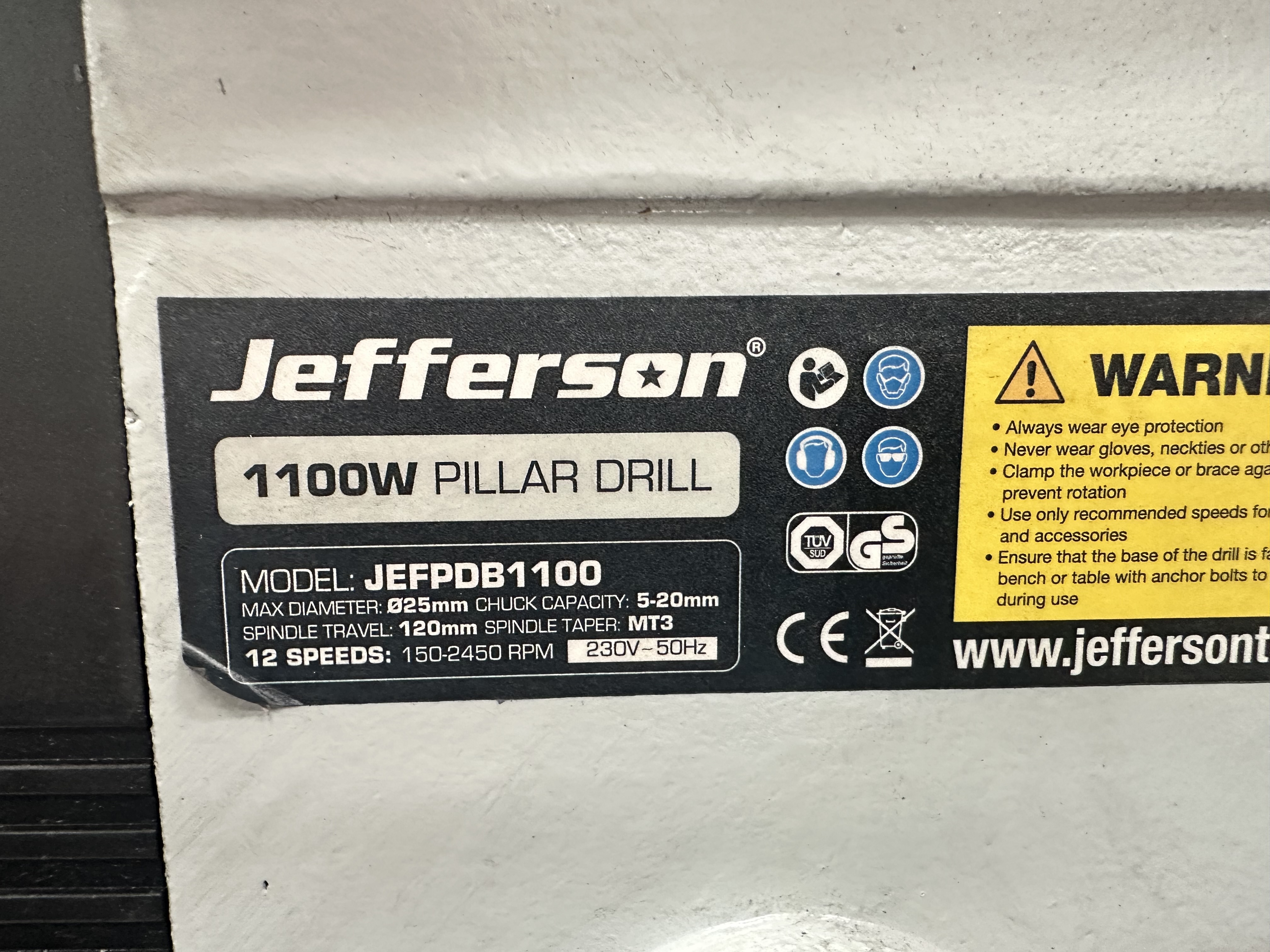 Jefferson JEFDB1100 Pillar Drill