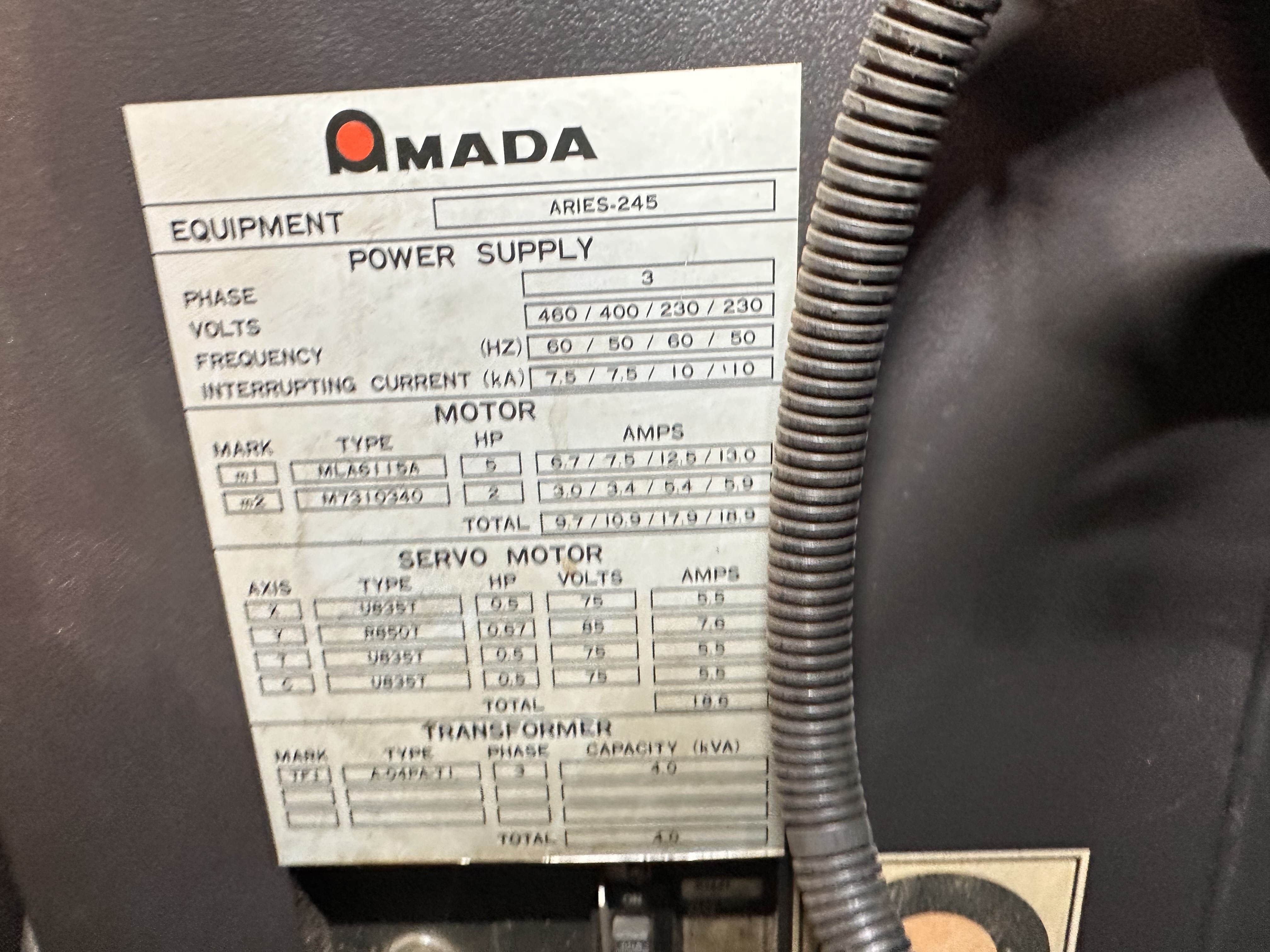 Amada Aries 245 CNC Punch Press (1990) 