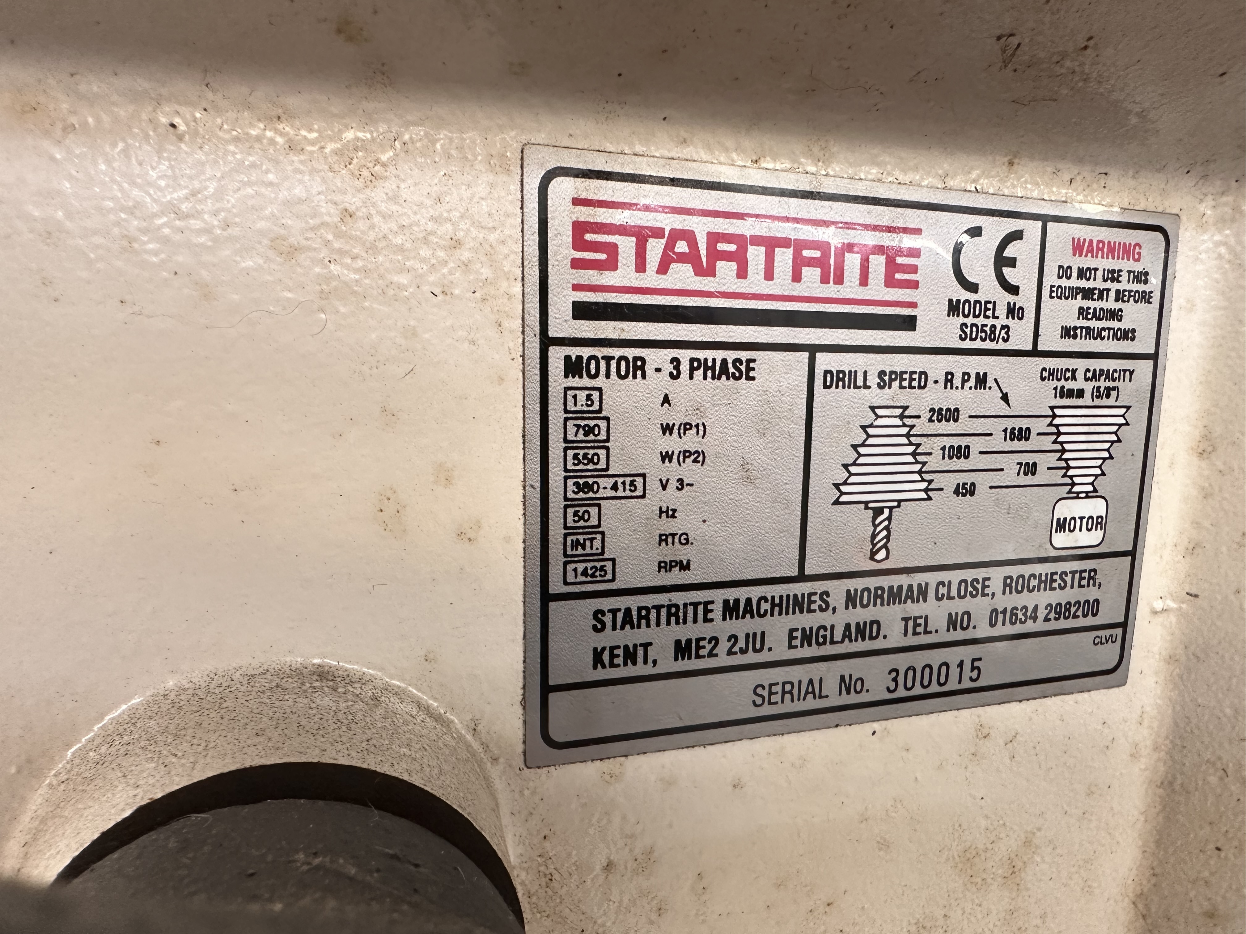 Startrite SD58/3 Bench Top Pillar Drill