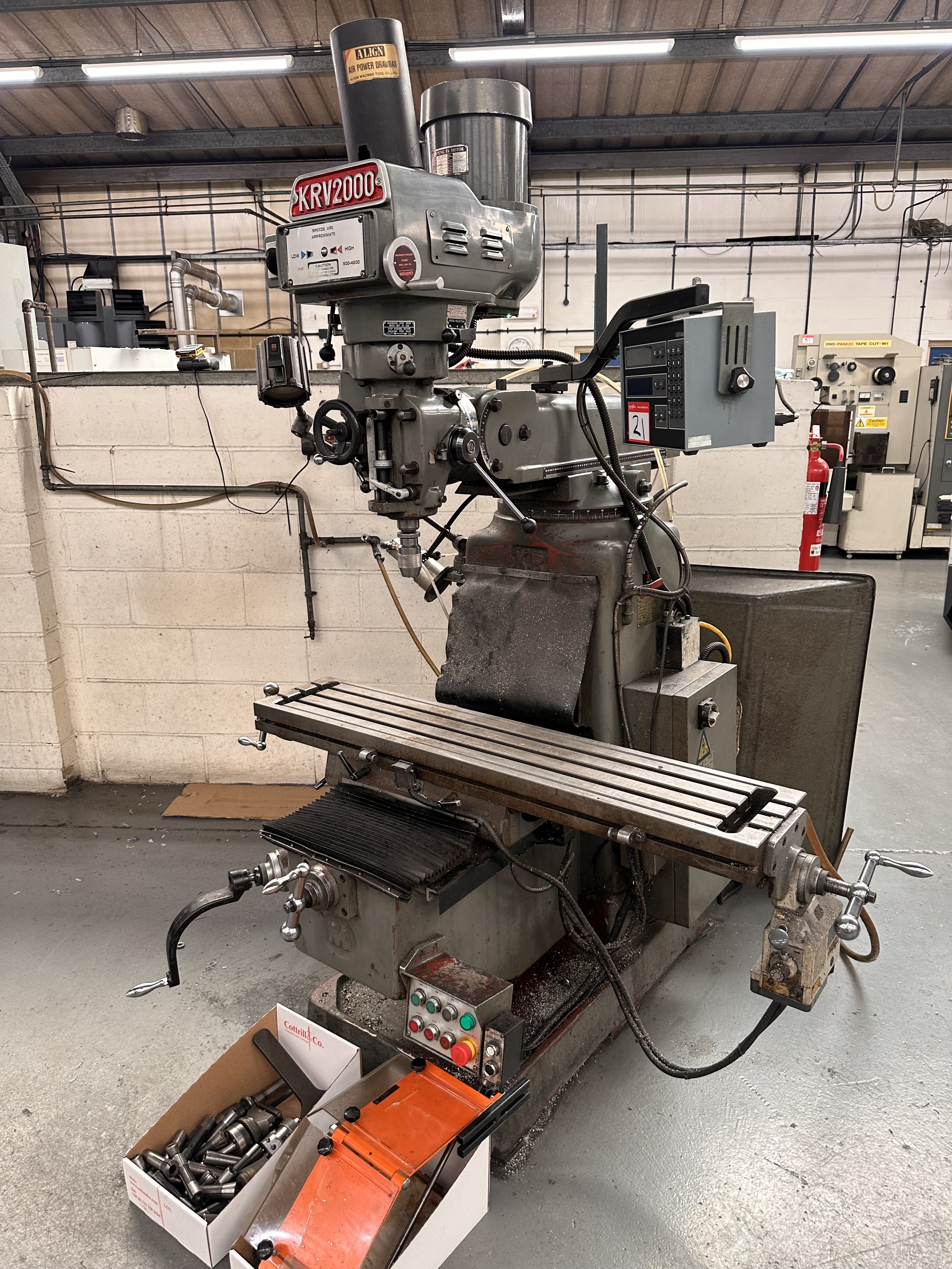 XYZ KRV2000 Turret Milling Machine with Acu-rite 2 Axis DRO (1997)