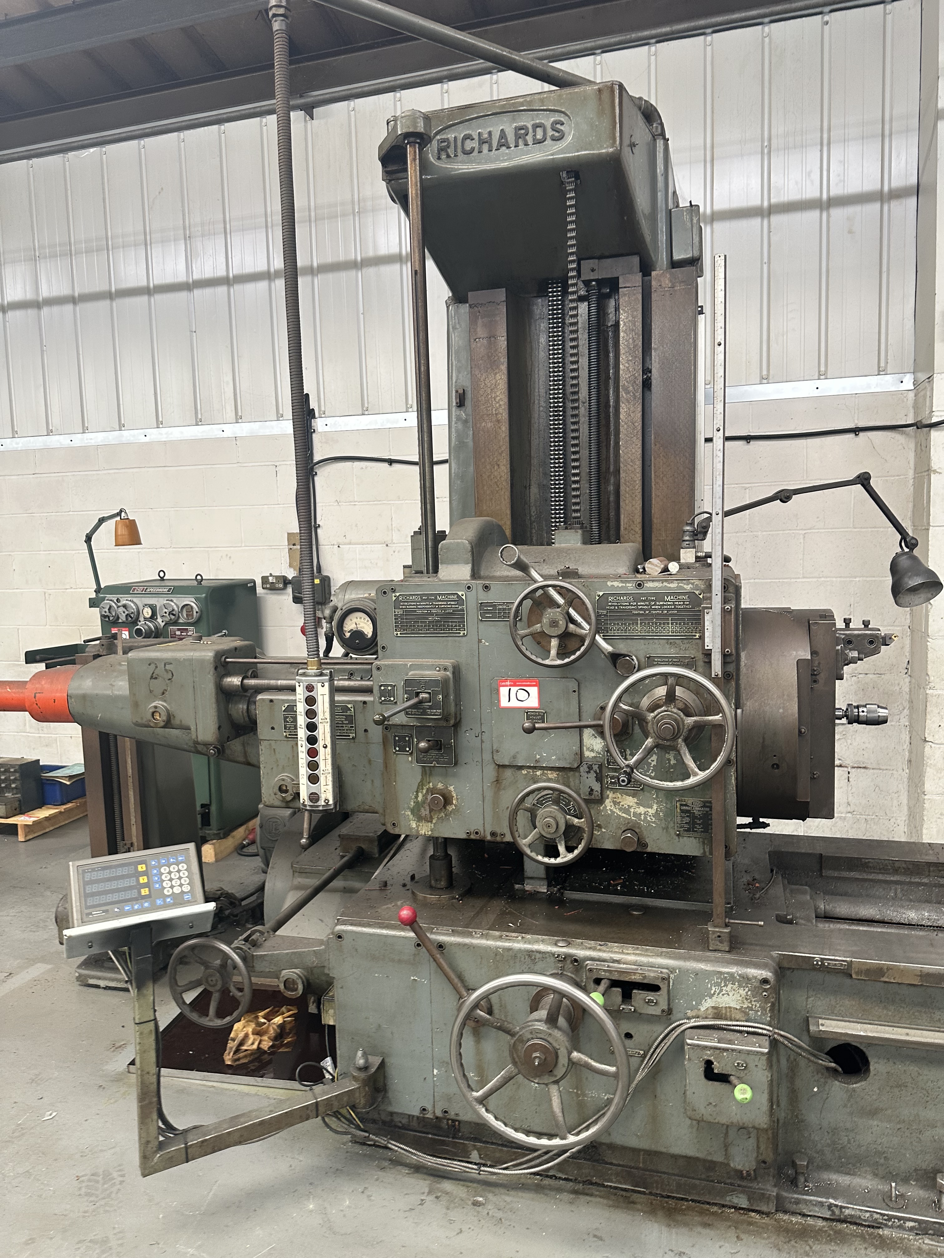 Richards PRT 2N Type Horizontal Boring Machine with Mitutoyo 3 Axis DRO 