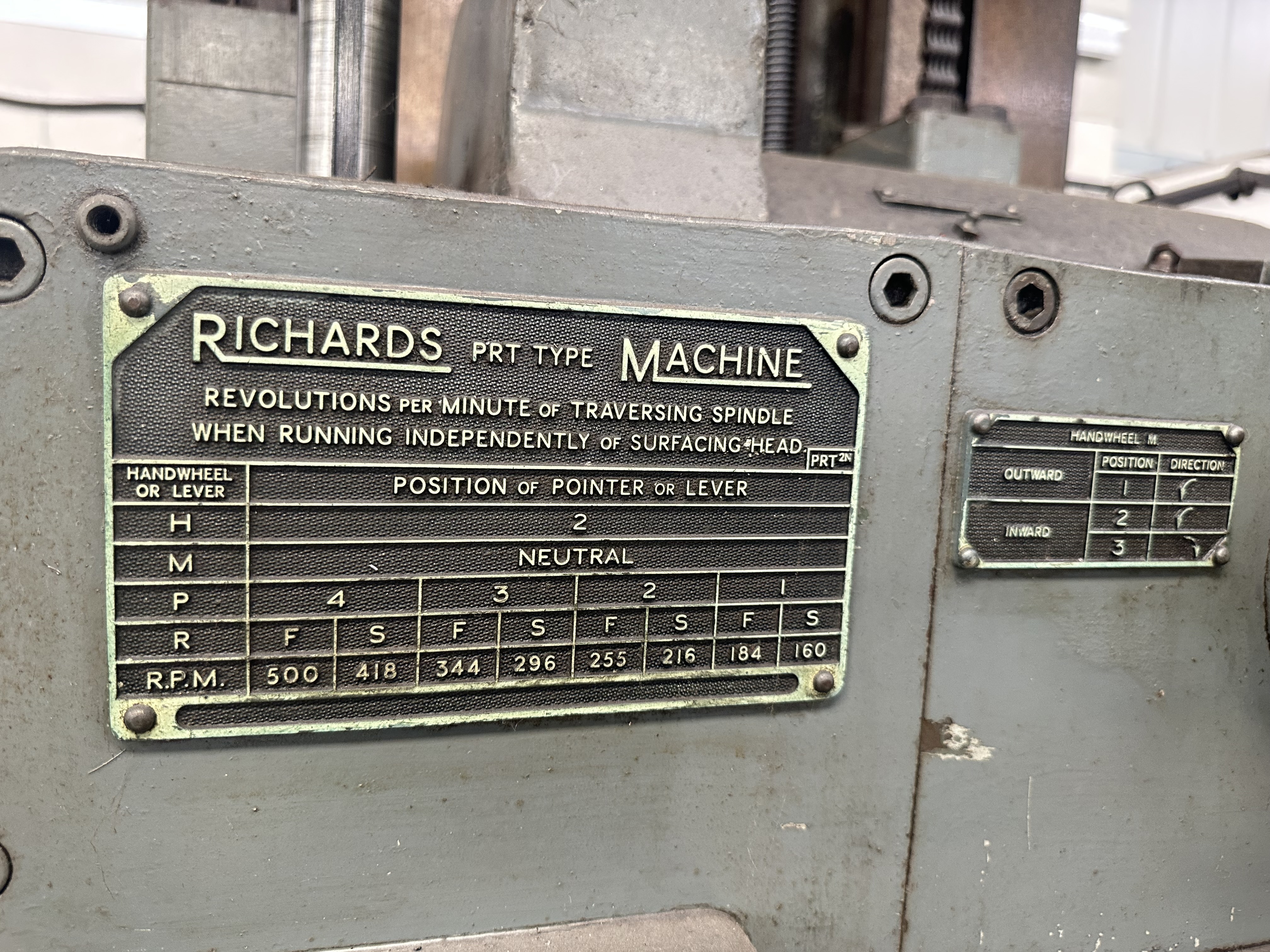 Richards PRT 2N Type Horizontal Boring Machine with Mitutoyo 3 Axis DRO 