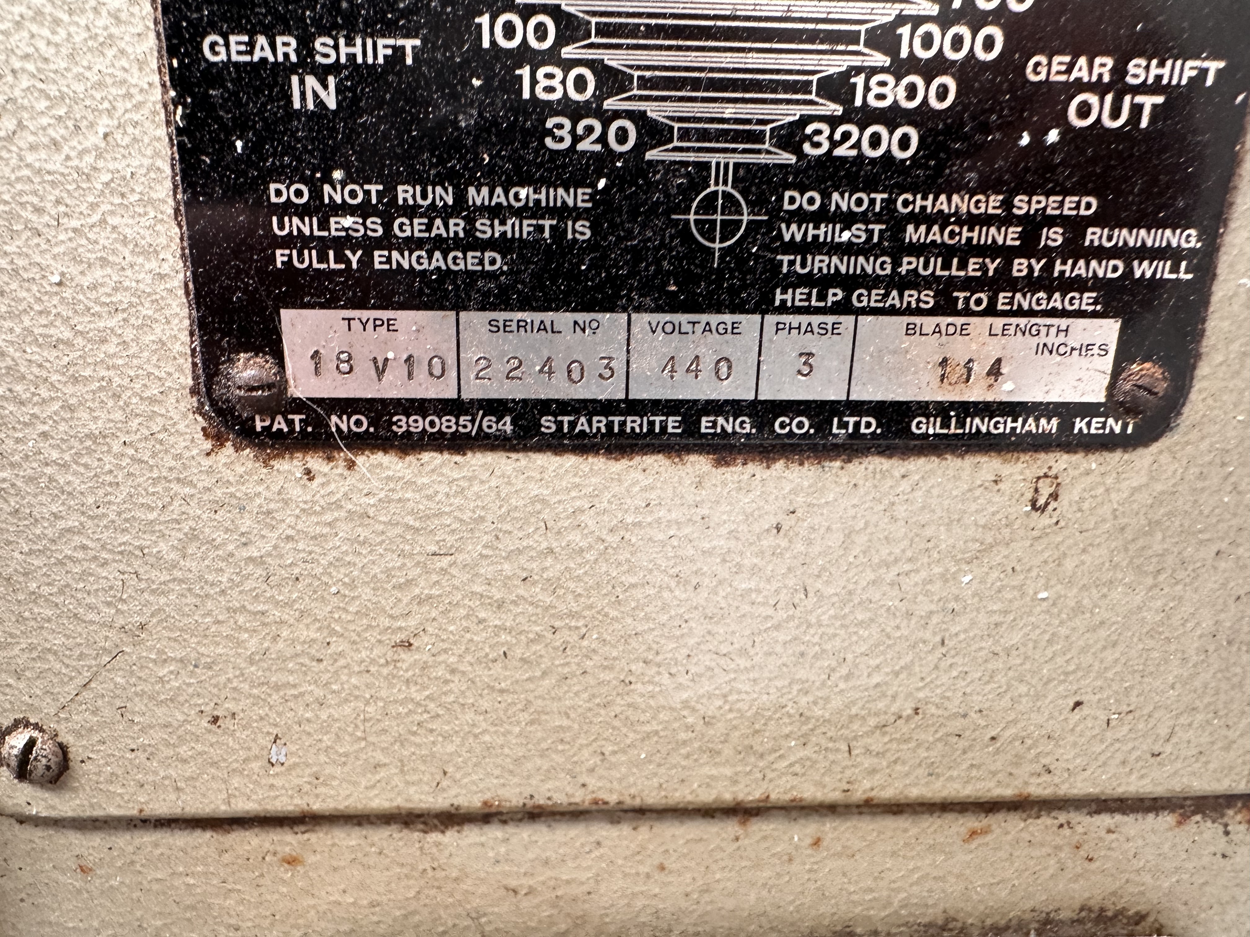 Startrite Volant 18 Vertical Bandsaw Type 18V10