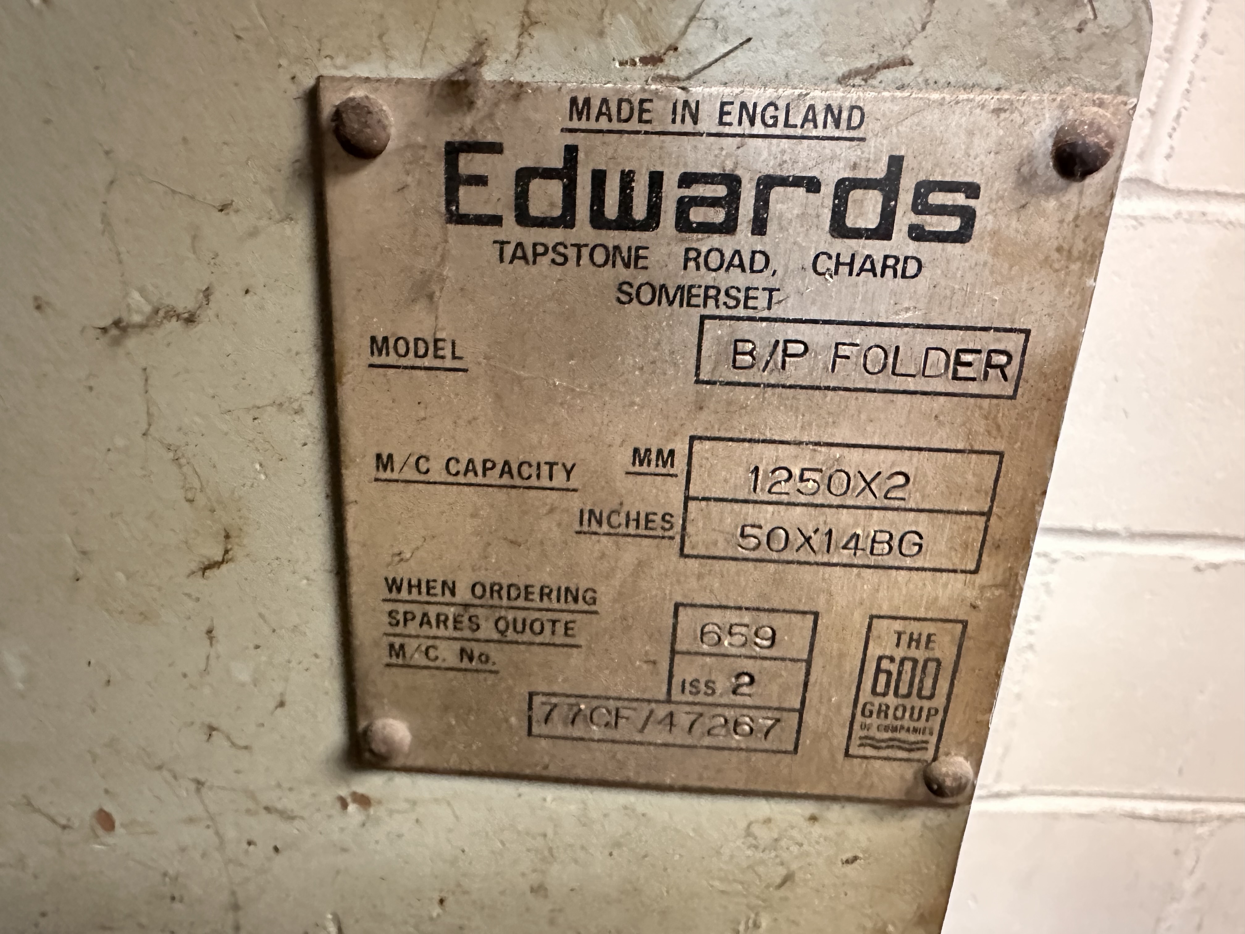 Edwards Trufold 600 Box Pan Folder