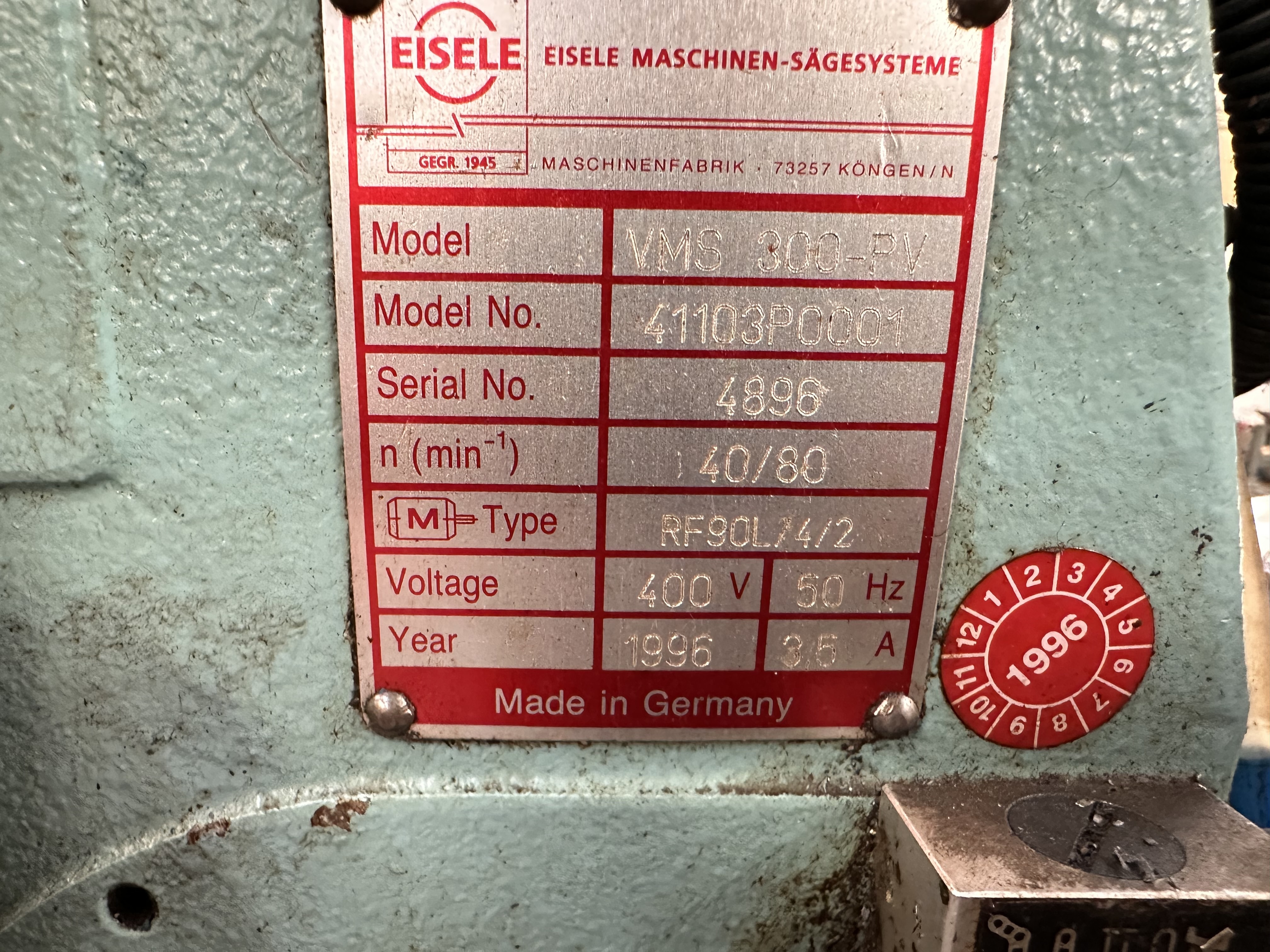 Rivers VMS 300 PV Cut Off Saw