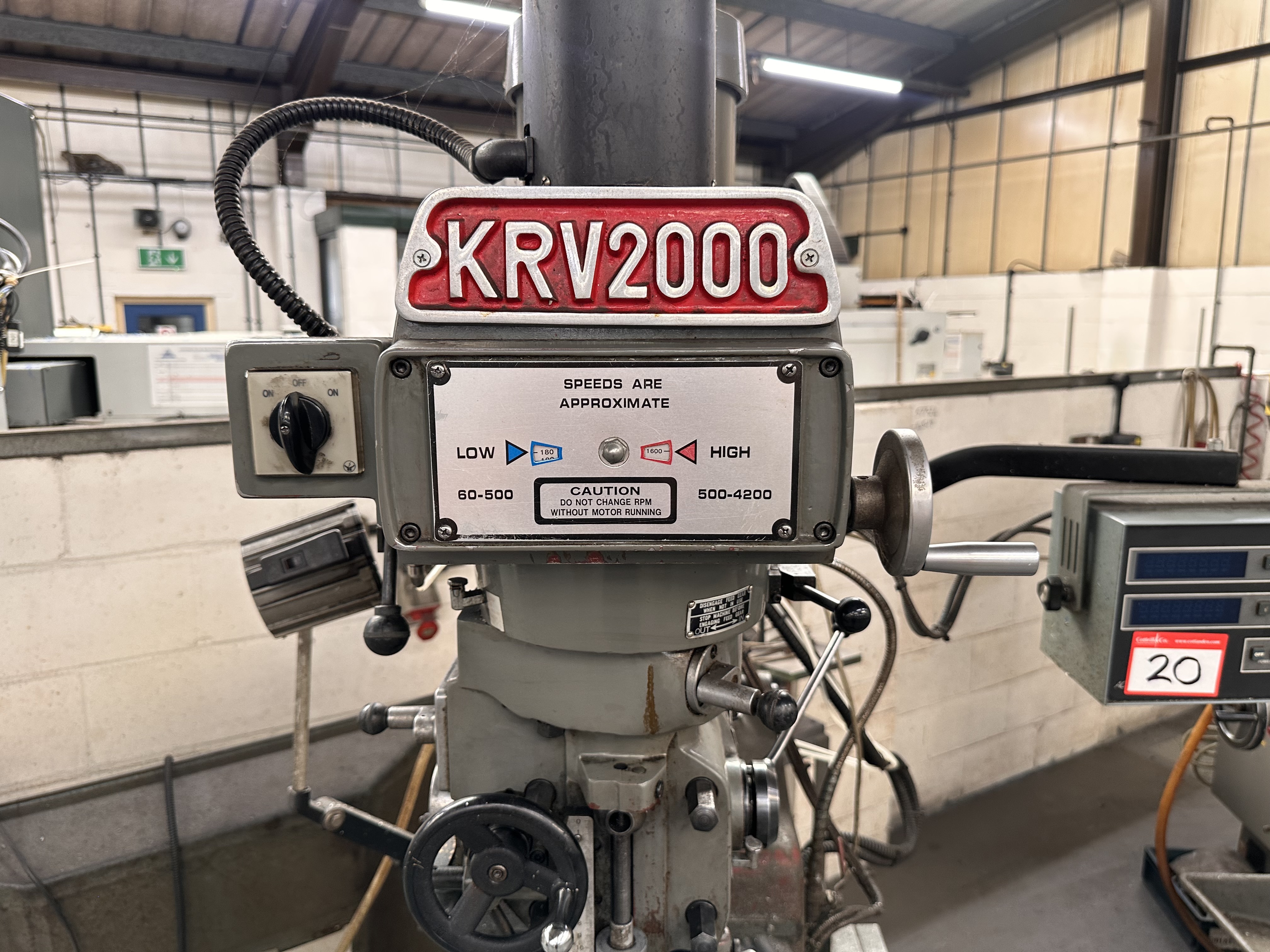 XYZ KRV2000 Turret Milling Machine with Acu-rite 2 Axis DRO (1997)