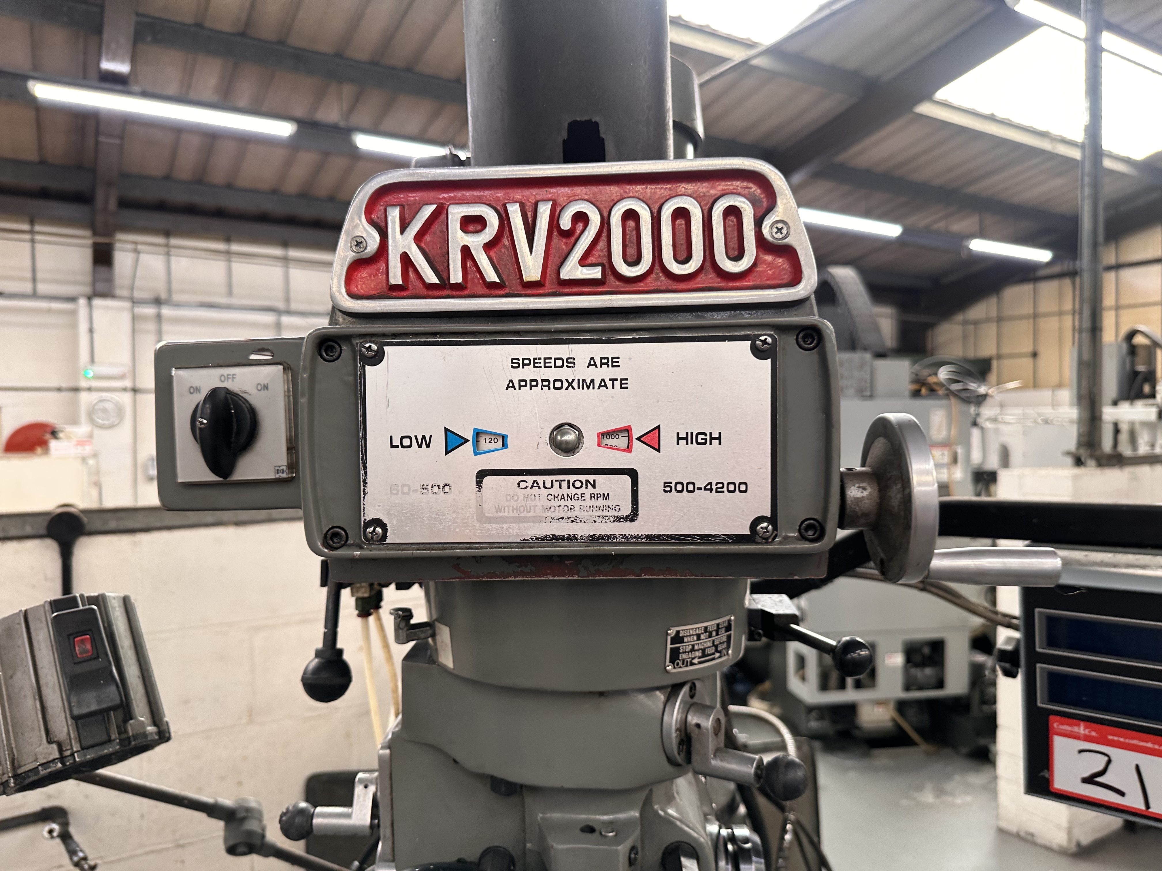 XYZ KRV2000 Turret Milling Machine with Acu-rite 2 Axis DRO (1997)