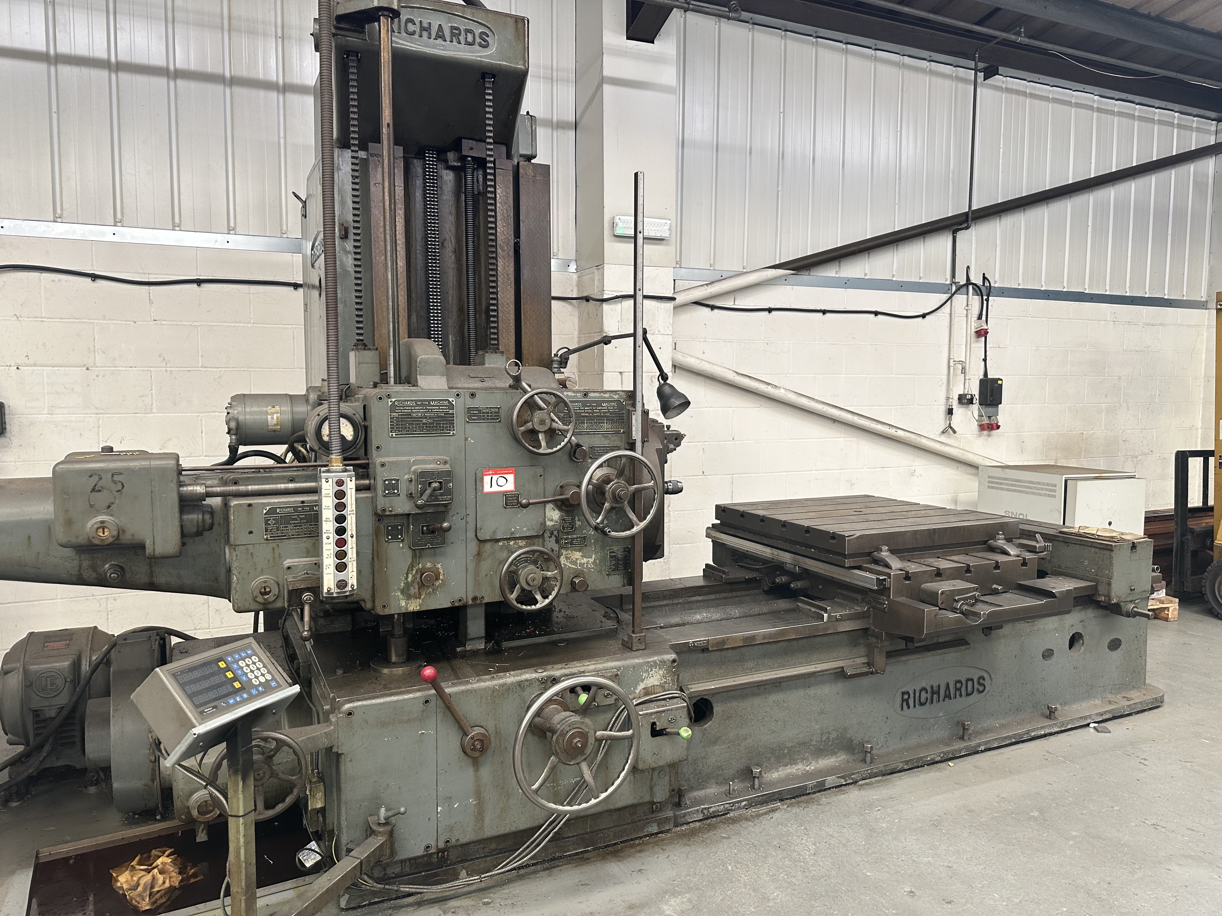 Richards PRT 2N Type Horizontal Boring Machine with Mitutoyo 3 Axis DRO 