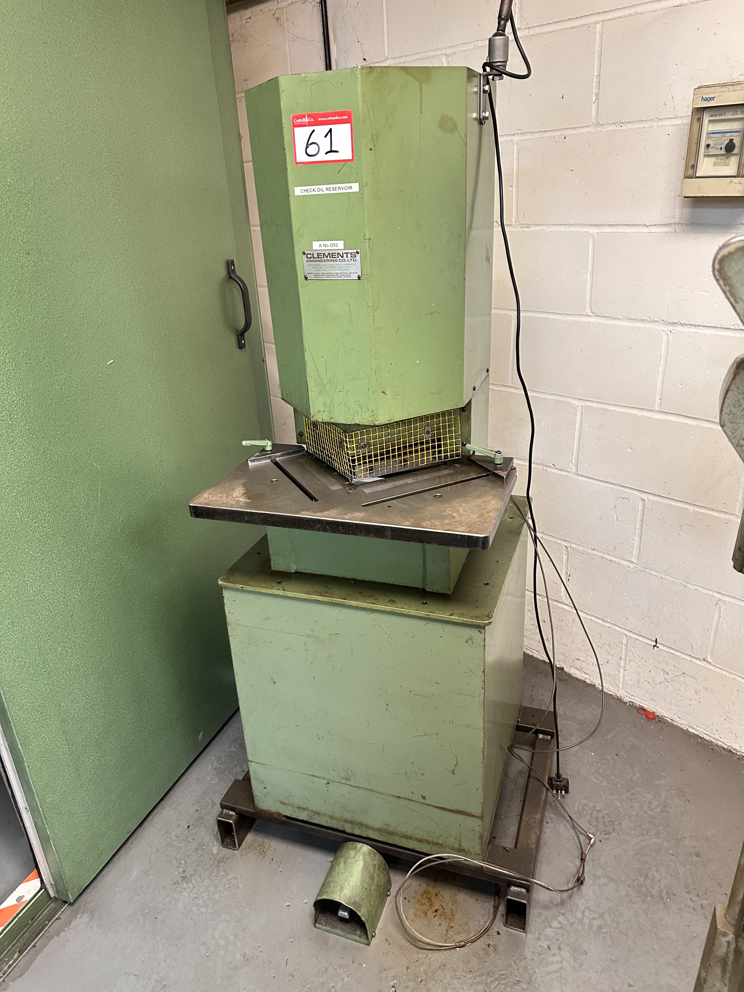 Clements Engineering Corner Notching Machine