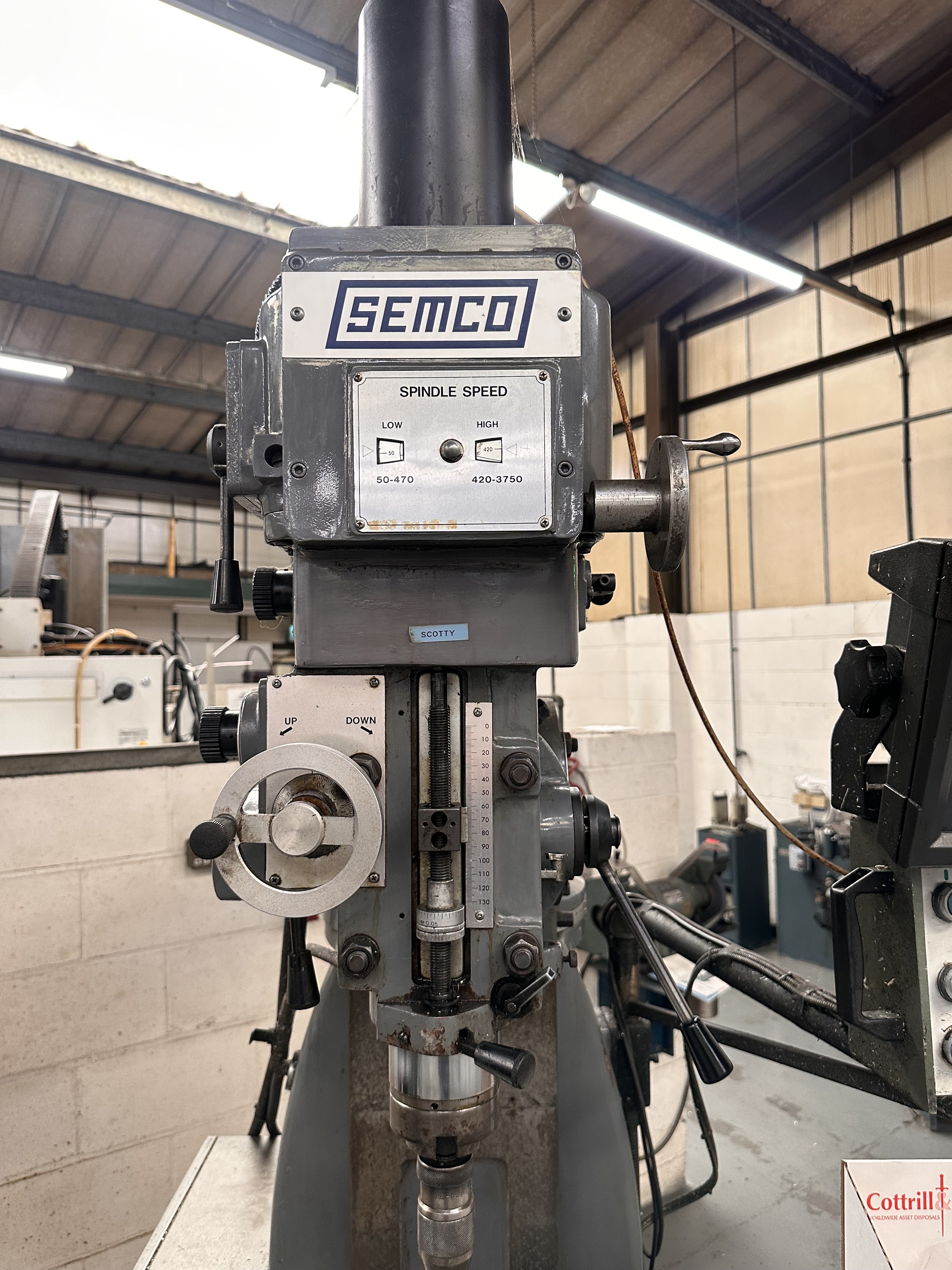 Semco LC-20VSG Turret Head Milling Machine with Newall DP7 2 Axis DRO