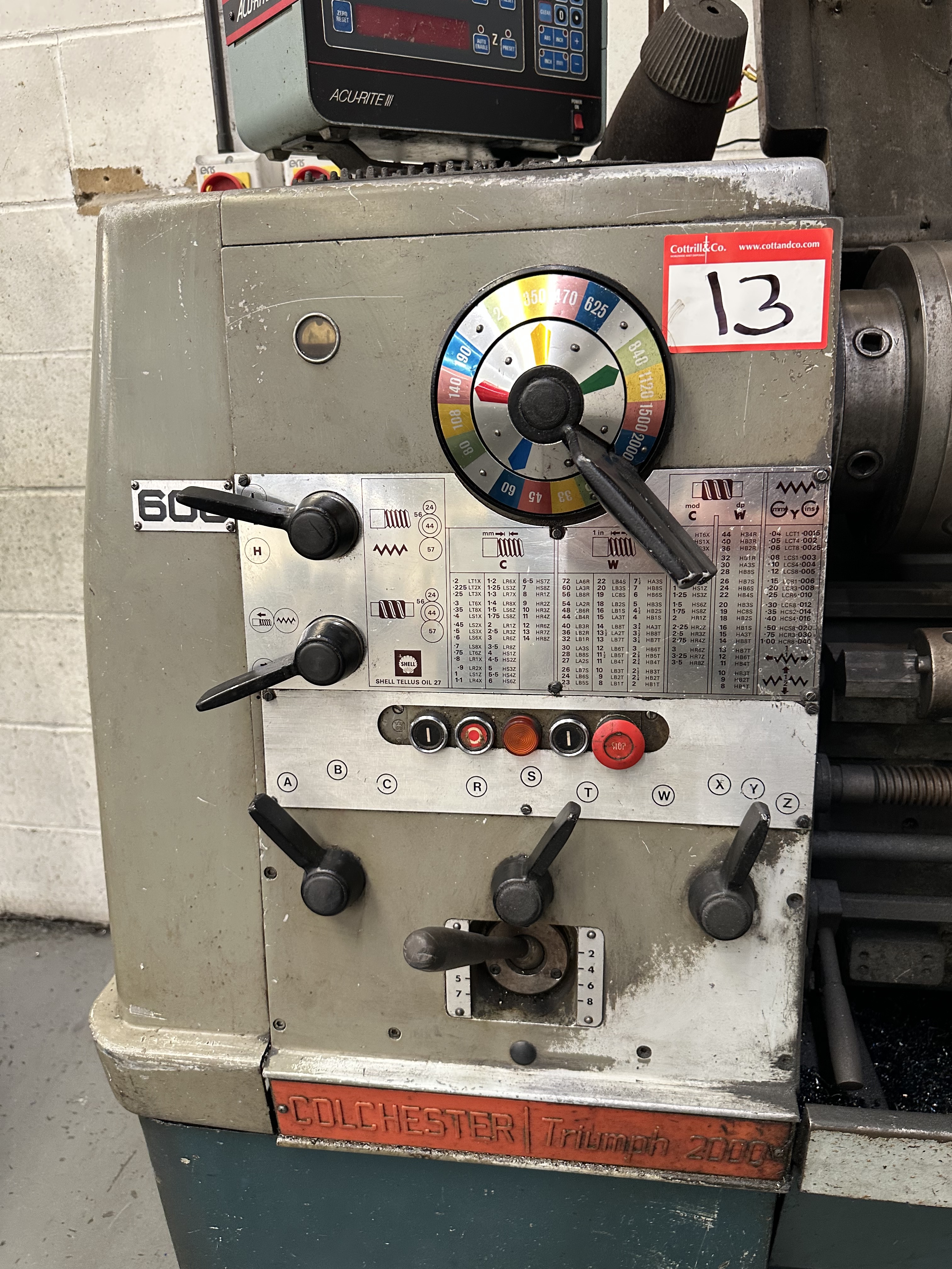 Colchester Triumph 2000 Gap Bed Centre Lathe with Acu-rite III 2 Axis DRO