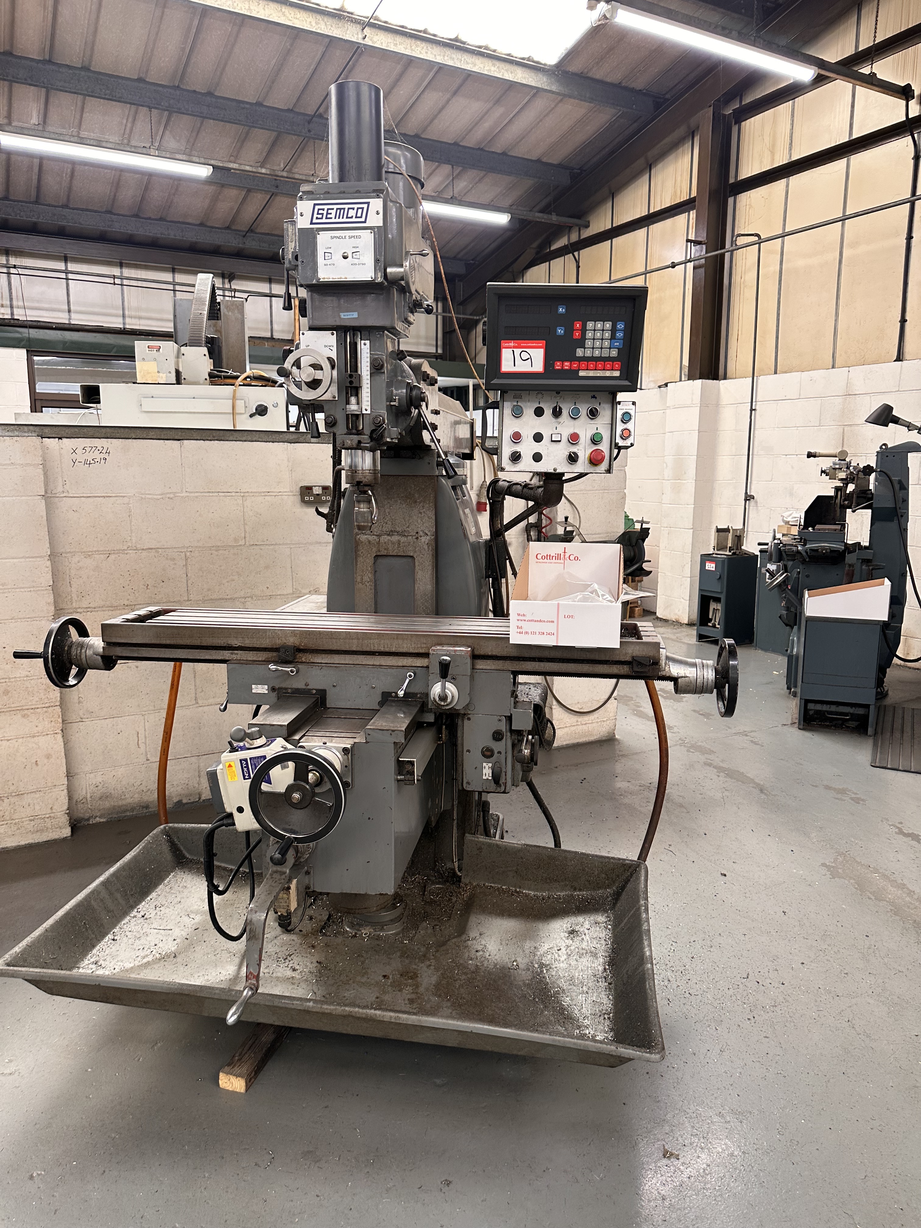 Semco LC-20VSG Turret Head Milling Machine with Newall DP7 2 Axis DRO