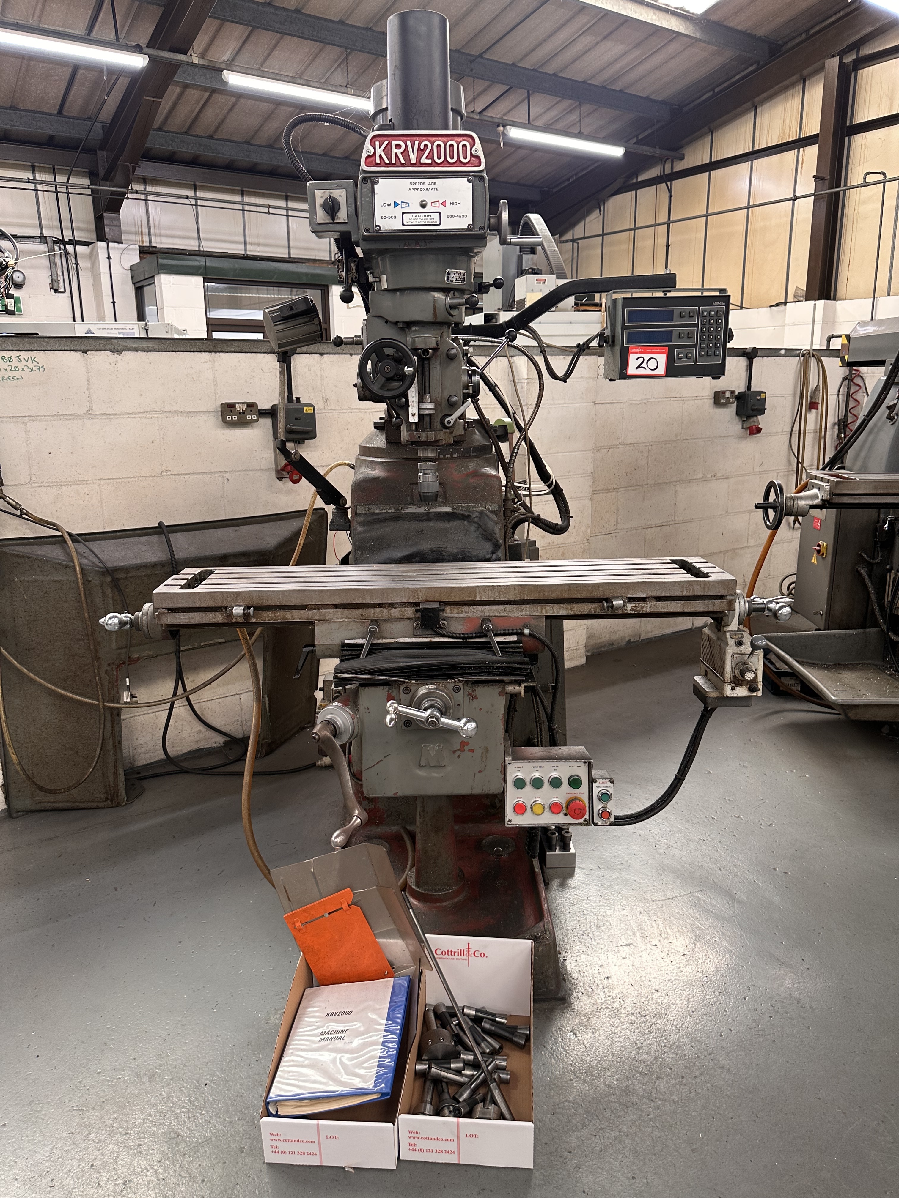 XYZ KRV2000 Turret Milling Machine with Acu-rite 2 Axis DRO (1997)