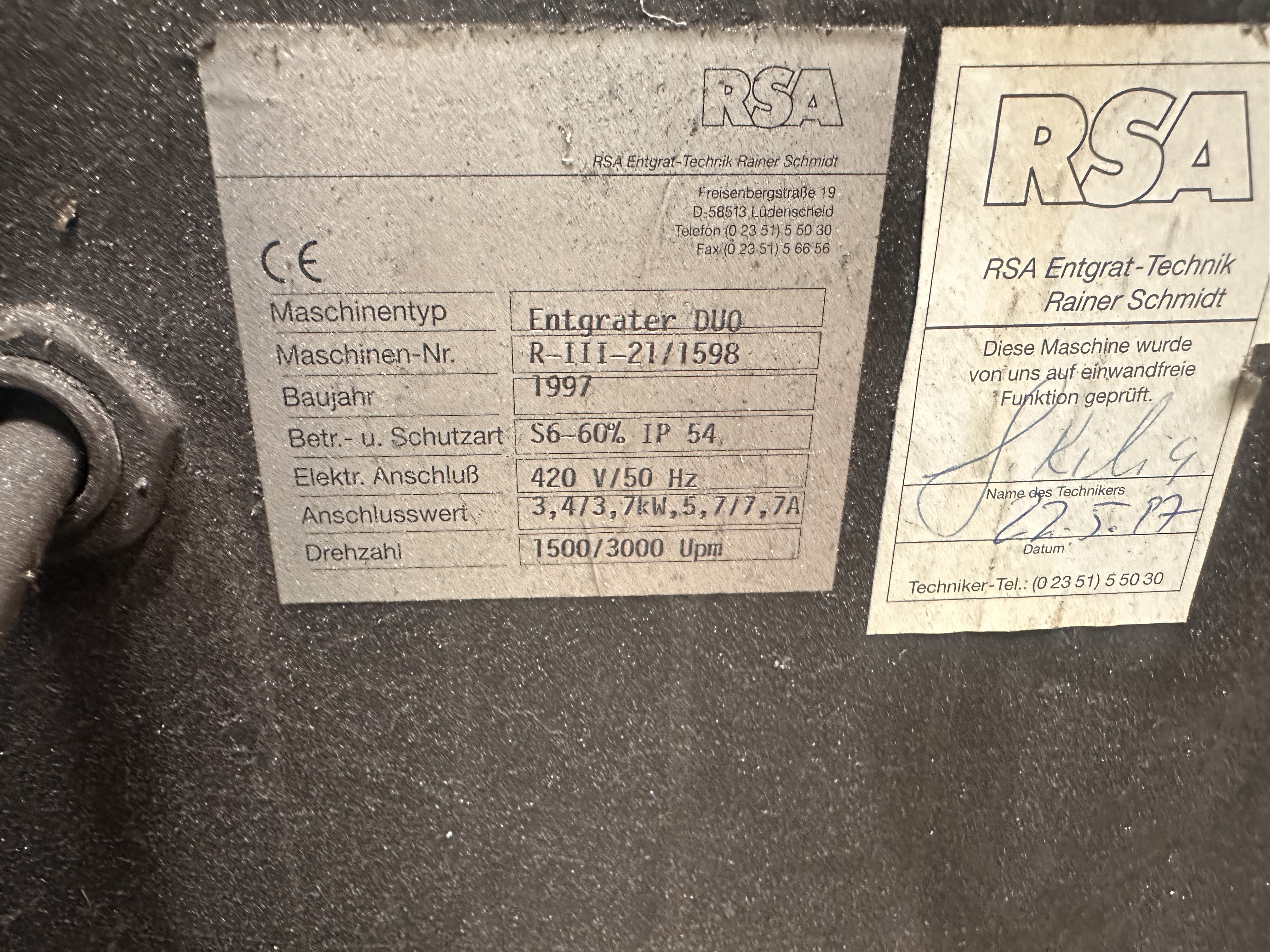 RSA Deburrer Duo Twin Spindle Deburring Machine (1997)