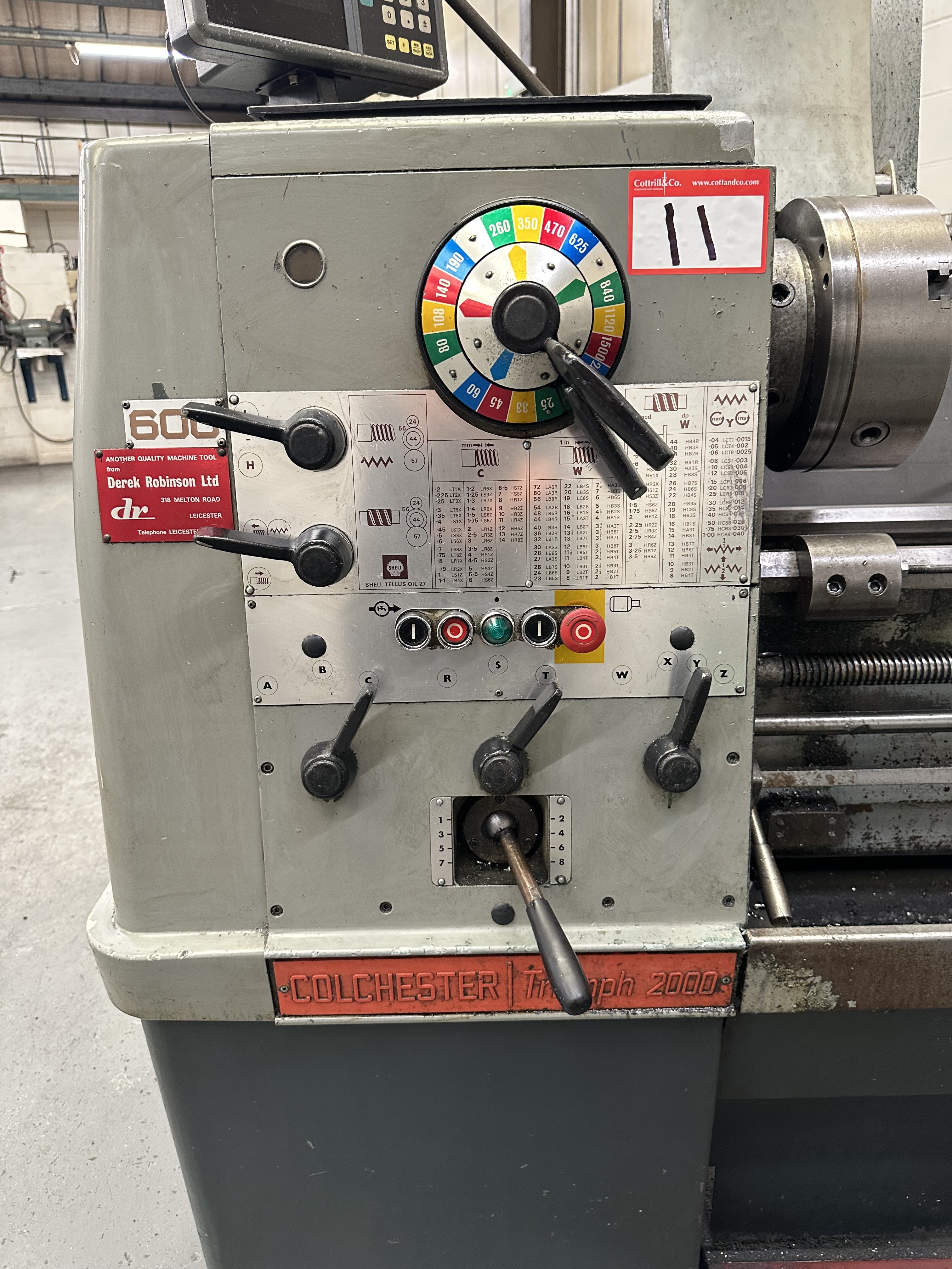 Colchester Triumph 2000 Gap Bed Centre Lathe with Anilam Wizard 211 2 Axis DRO