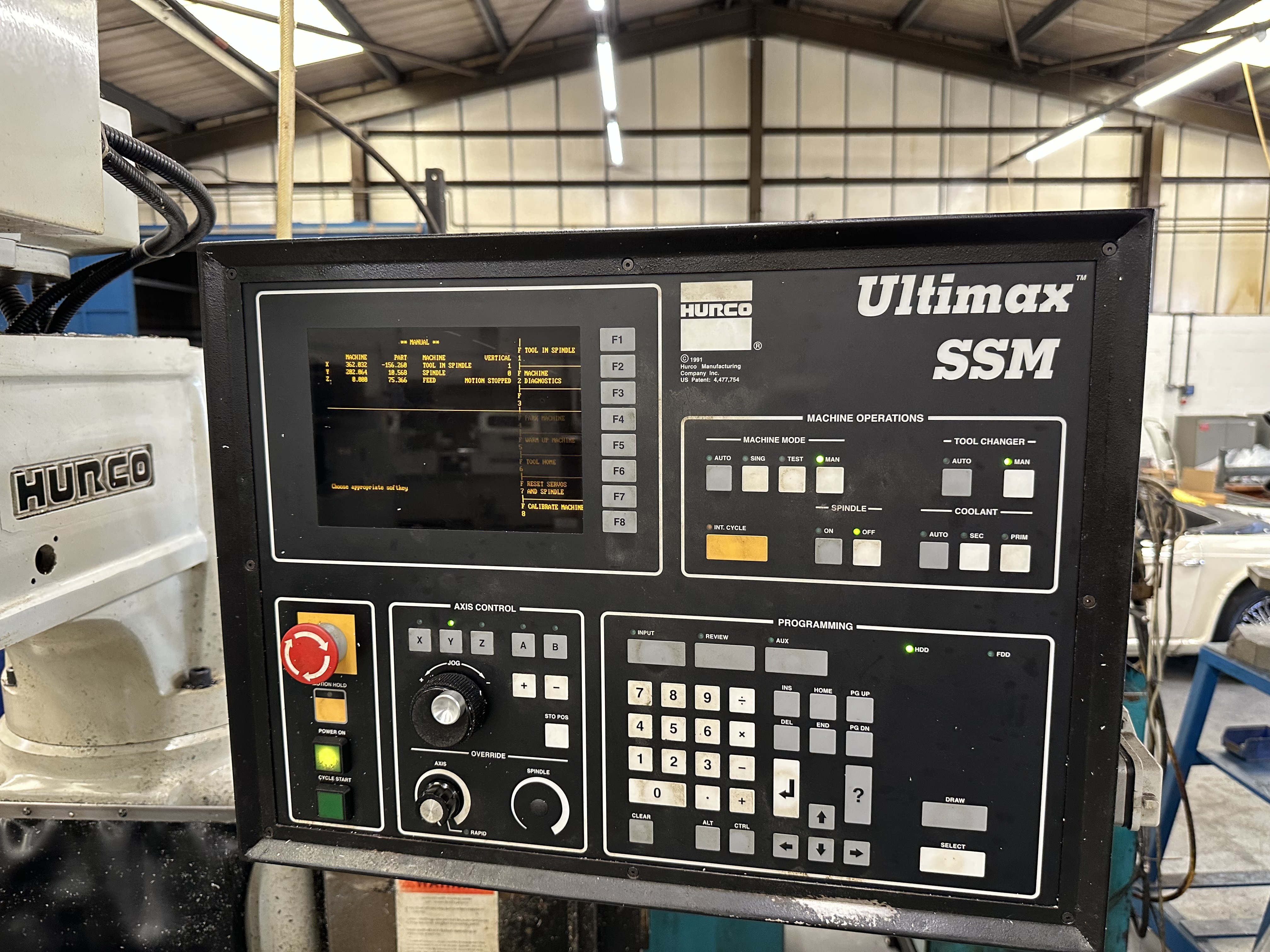 Hurco Hawk 5 NC Knee Type Milling Machine with Hurco Ultimax 55m Control (1995)